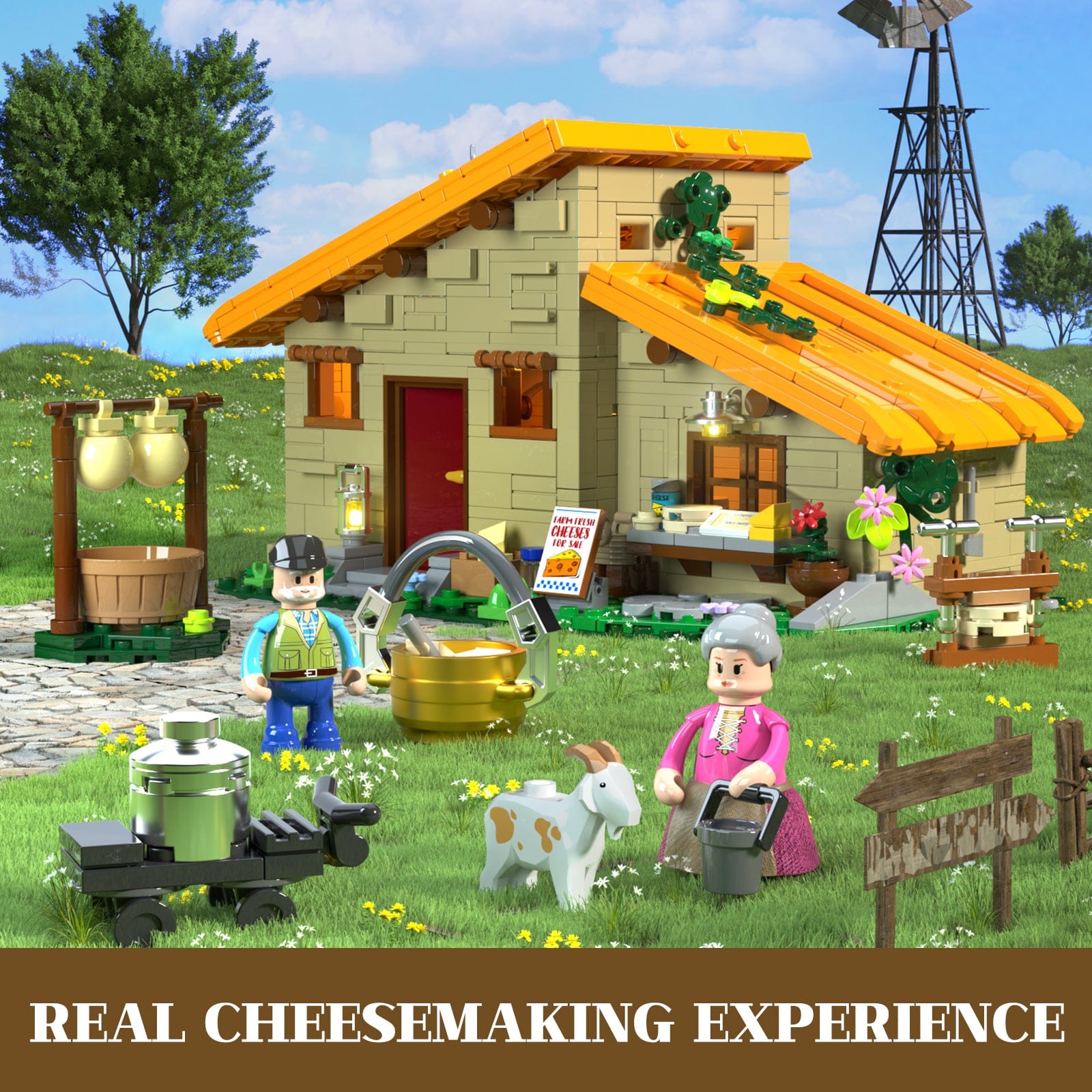 LUMIBRICKS - FUNWHOLE Farmstead Cheese House F9049 X004D4BZ6X