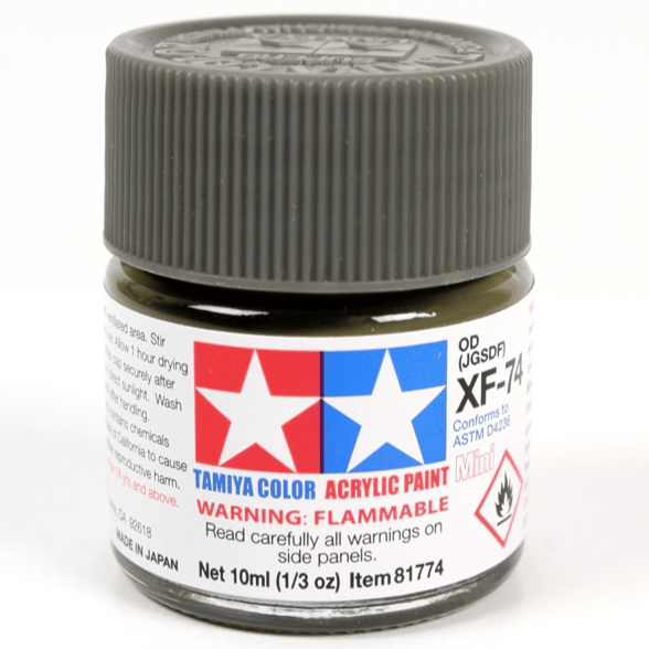 Paint Tamiya Acrylic Paint Mini XF-74 Olive Drab (JGSDF) 4950344070039