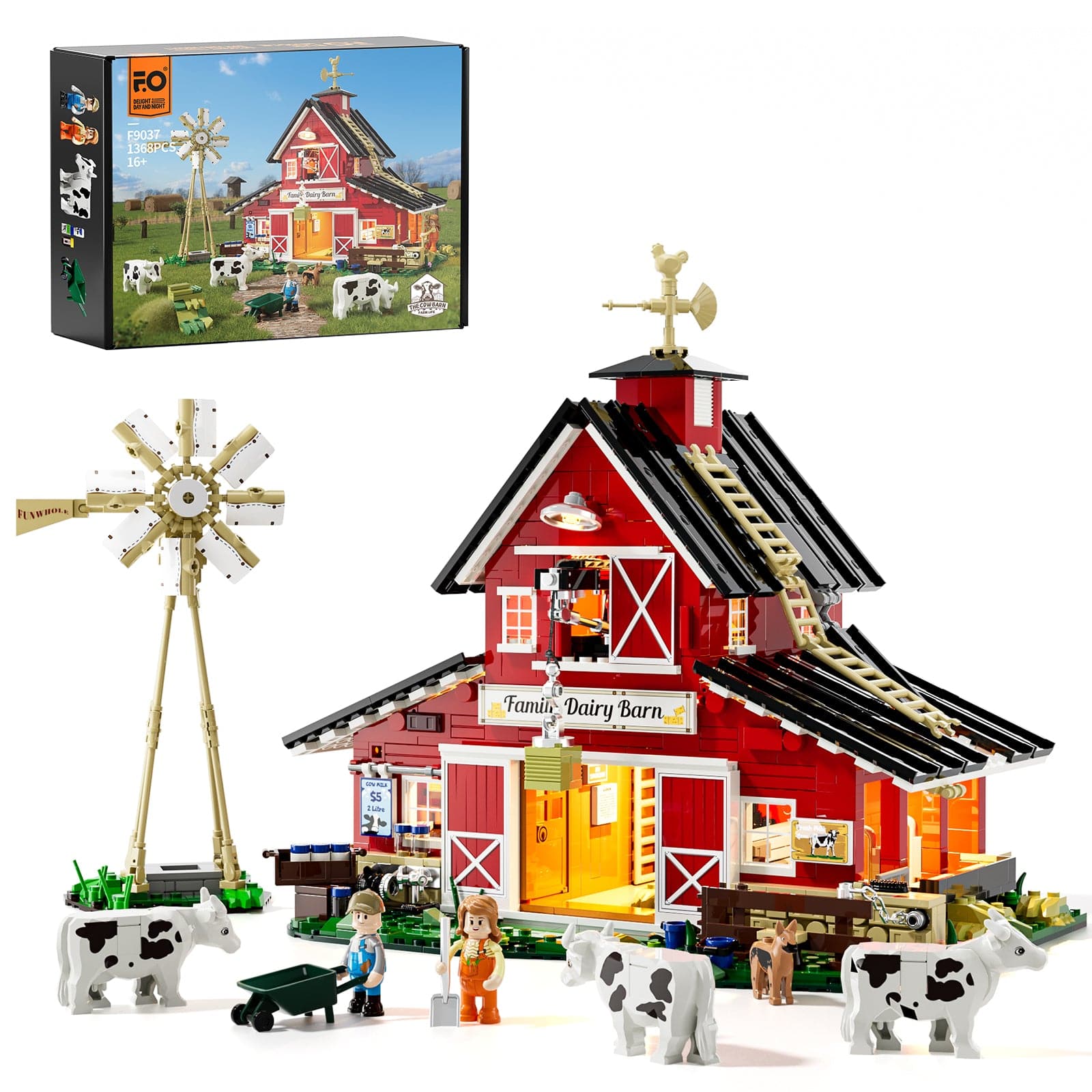 LUMIBRICKS - FUNWHOLE Cow Barn F9037 X004ATF8B9