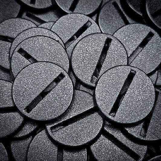 Base 25mm Round Slotted Bases for Wargaming Miniatures | Durable Plastic | Compatible with Popular Tabletop Games