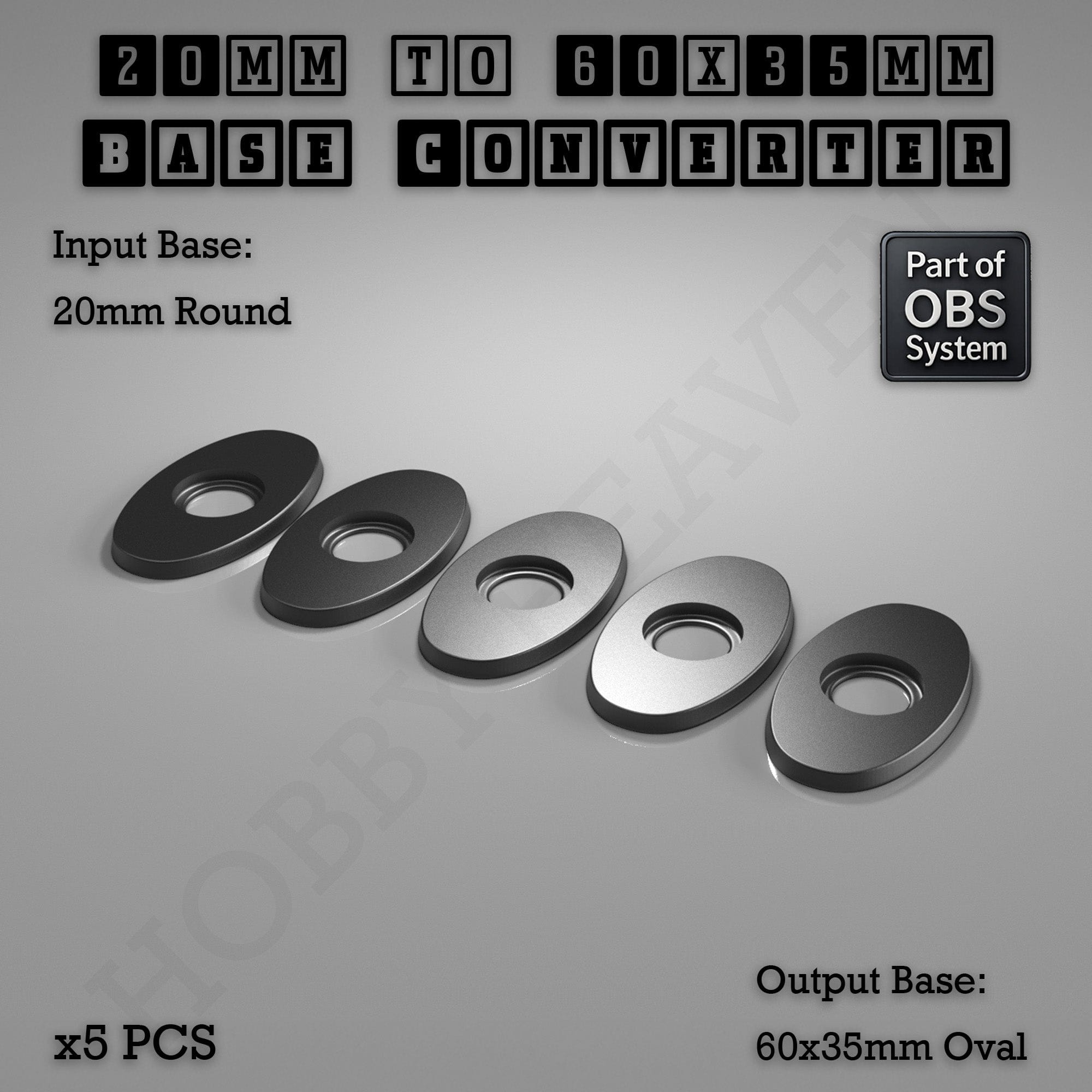 Base Round To Oval Bases Size Converters 3d Print Full Range