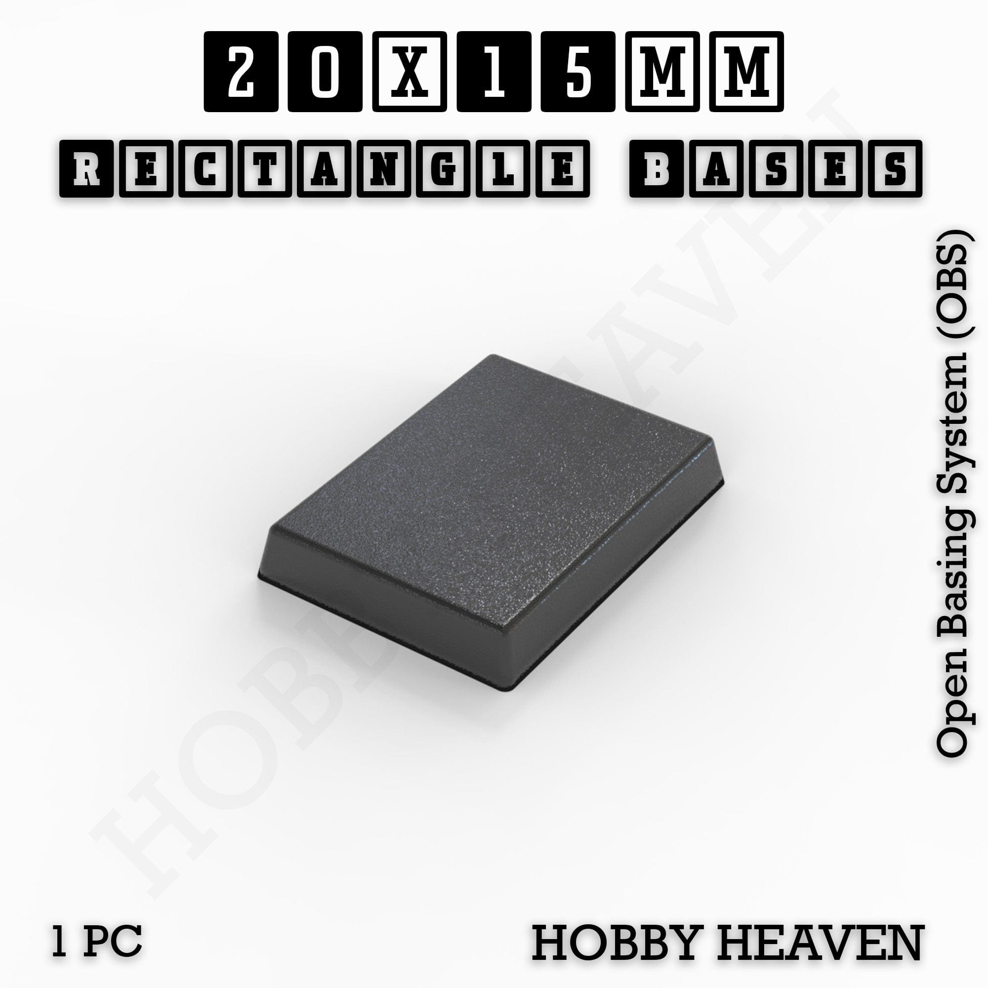 Base Rectangle Bases Range Sizes - 20x15mm to 75x25mm Small Sizes 3d Print Full Range Tabletop Games