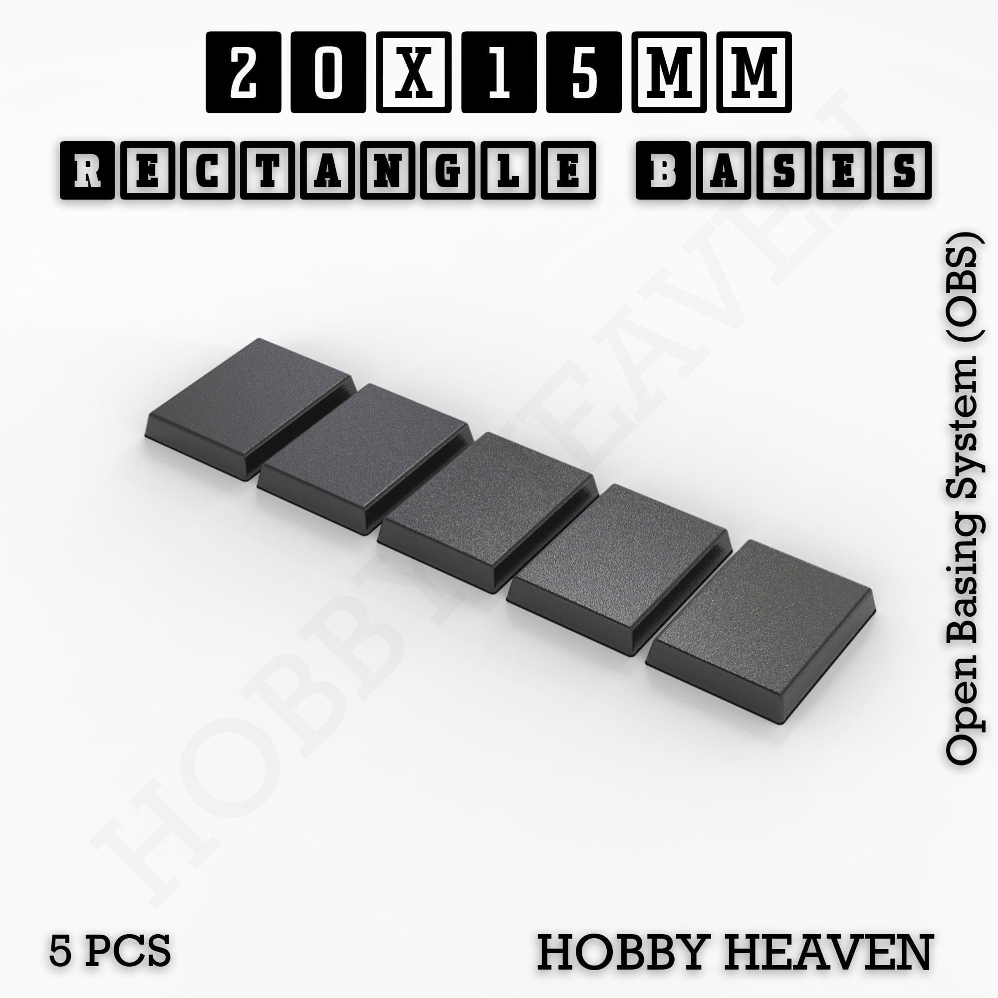 Base Rectangle Bases Range Sizes - 20x15mm to 75x25mm Small Sizes 3d Print Full Range Tabletop Games