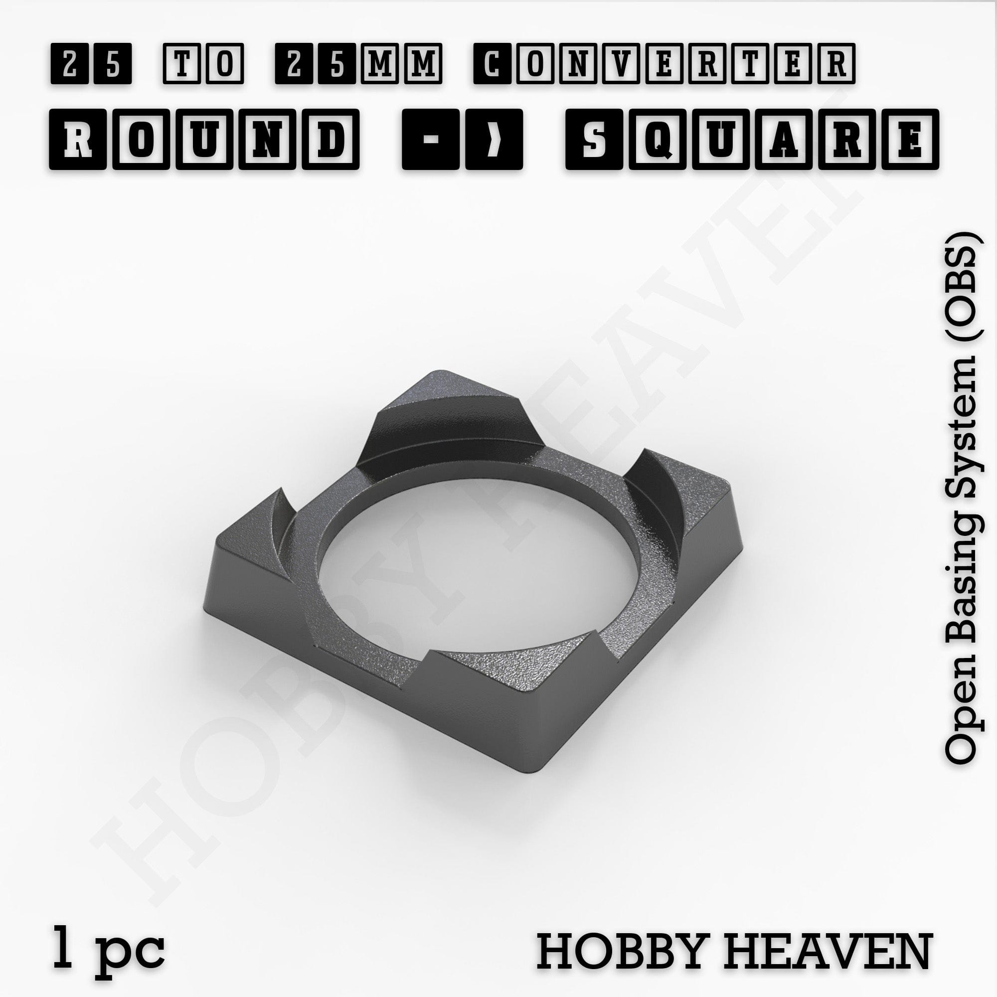 Base Round to Square Bases Shape and Size Converters 3d Print Full Range