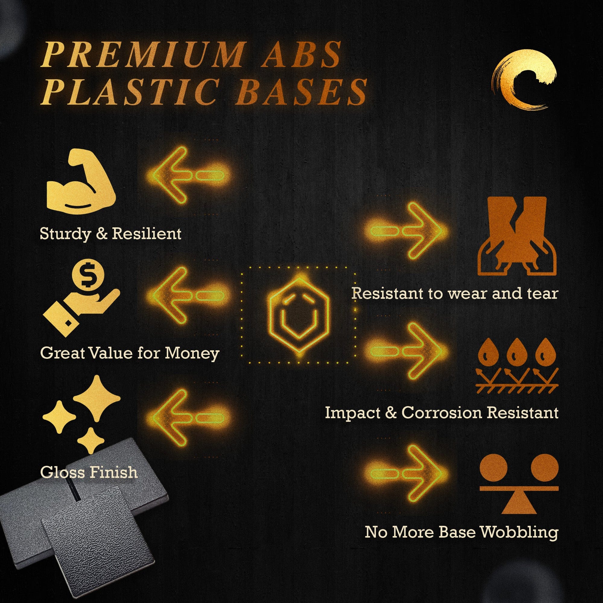 Base 25mm Square Plain Plastic Bases