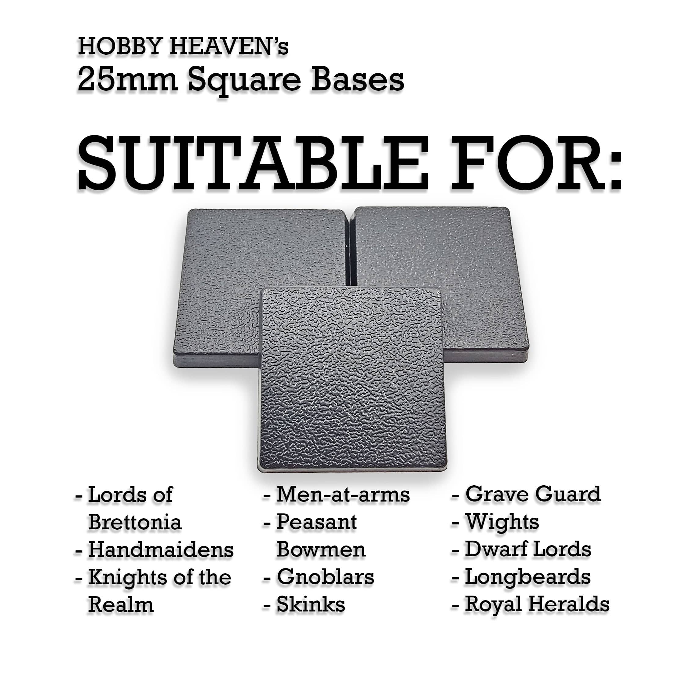 Base 25mm Square Plain Plastic Bases