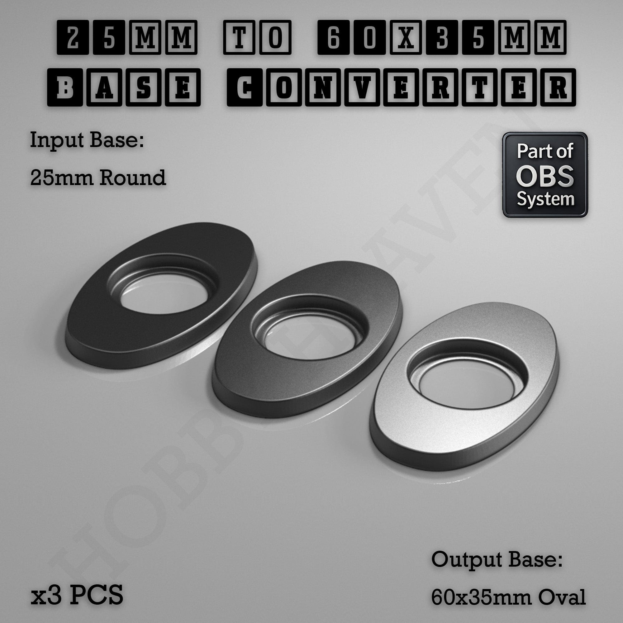 Base Round To Oval Bases Size Converters 3d Print Full Range