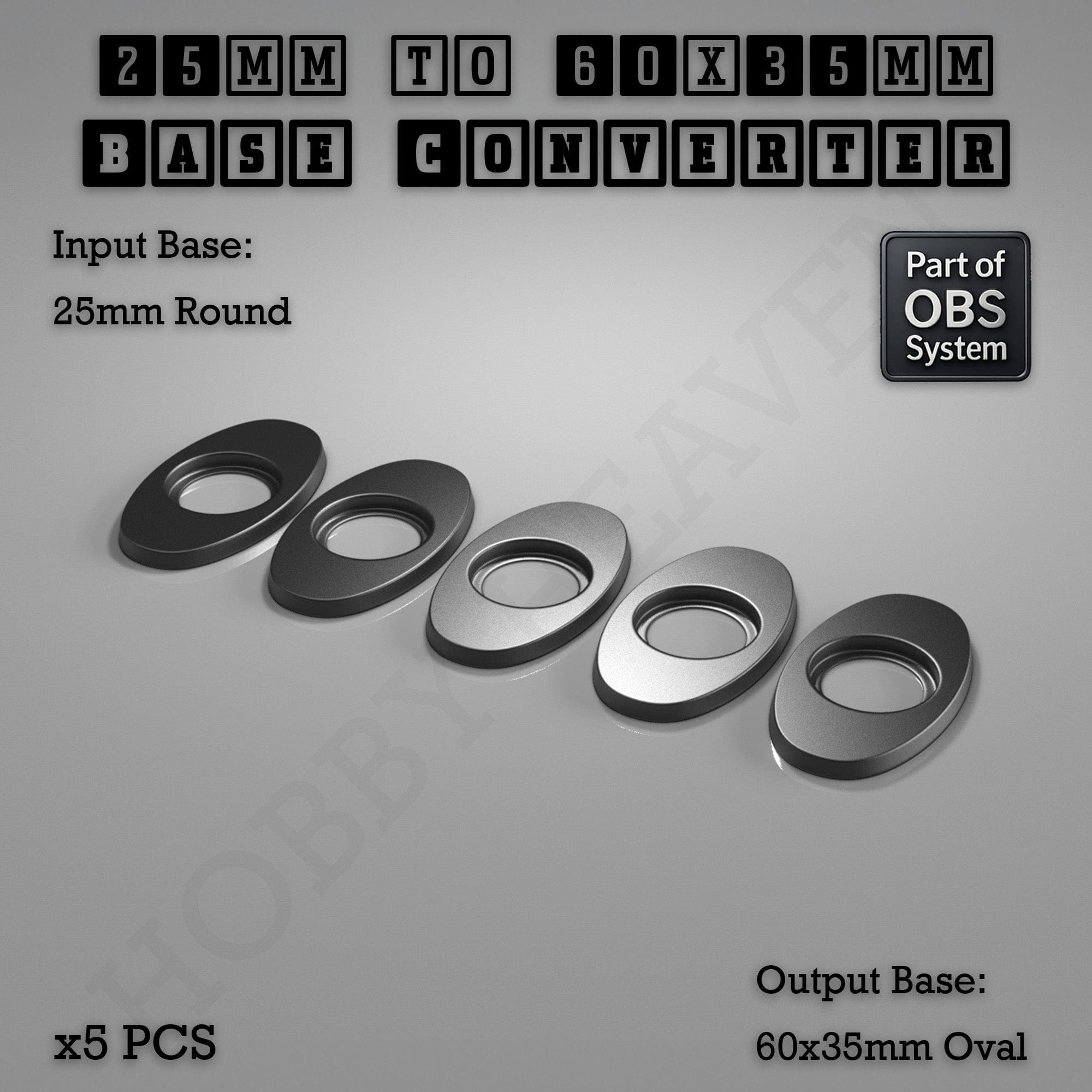 Base Round To Oval Bases Size Converters 3d Print Full Range