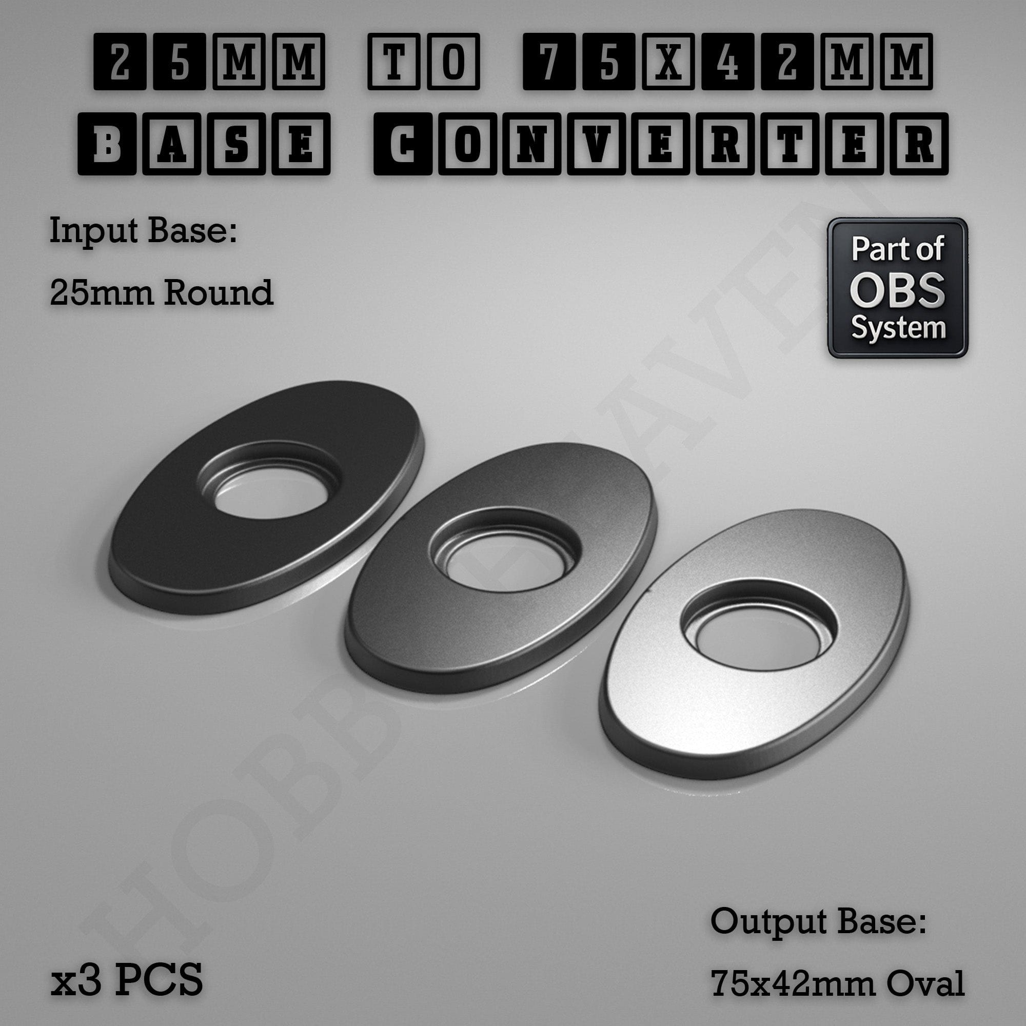 Base Round To Oval Bases Size Converters 3d Print Full Range