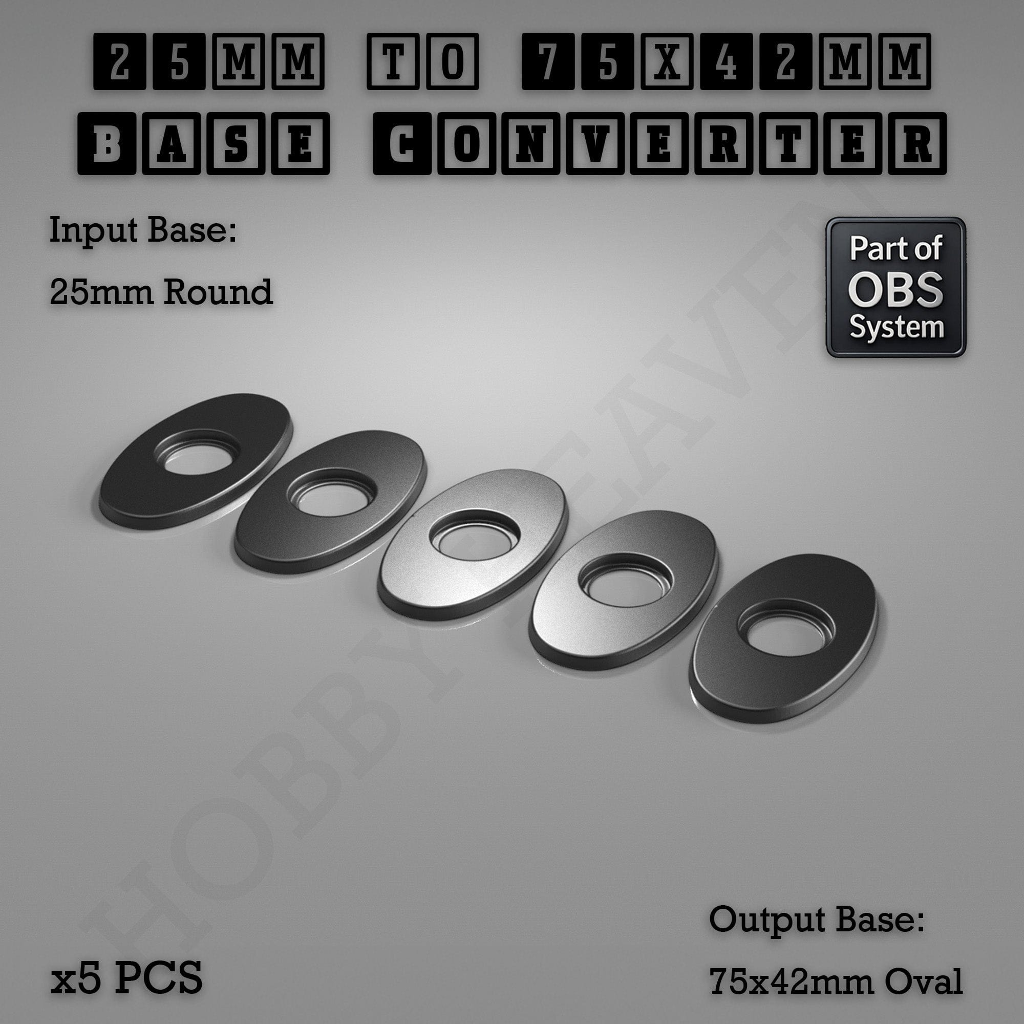 Base Round To Oval Bases Size Converters 3d Print Full Range