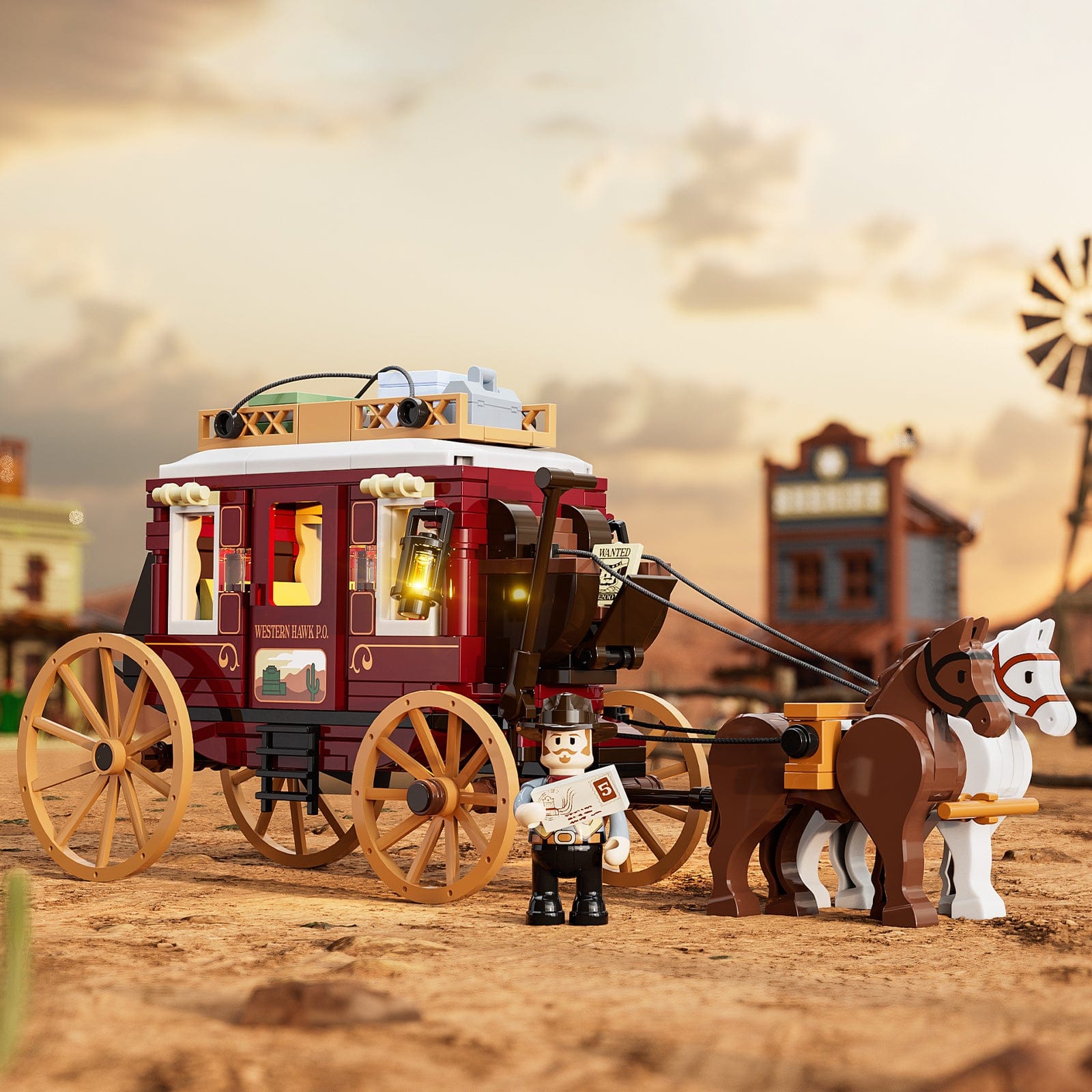 LUMIBRICKS - FUNWHOLE Western Stagecoach F9052 X0024GKEOD