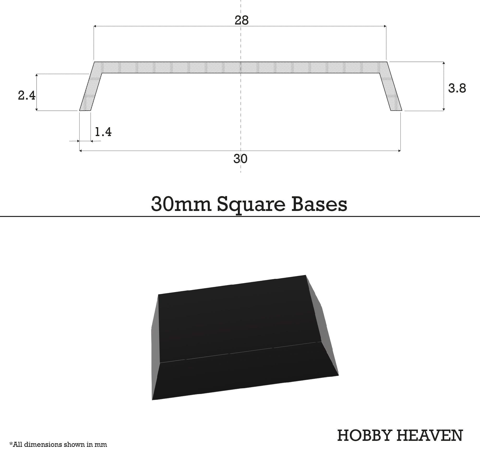 Base 30mm Square Plain Plastic Bases