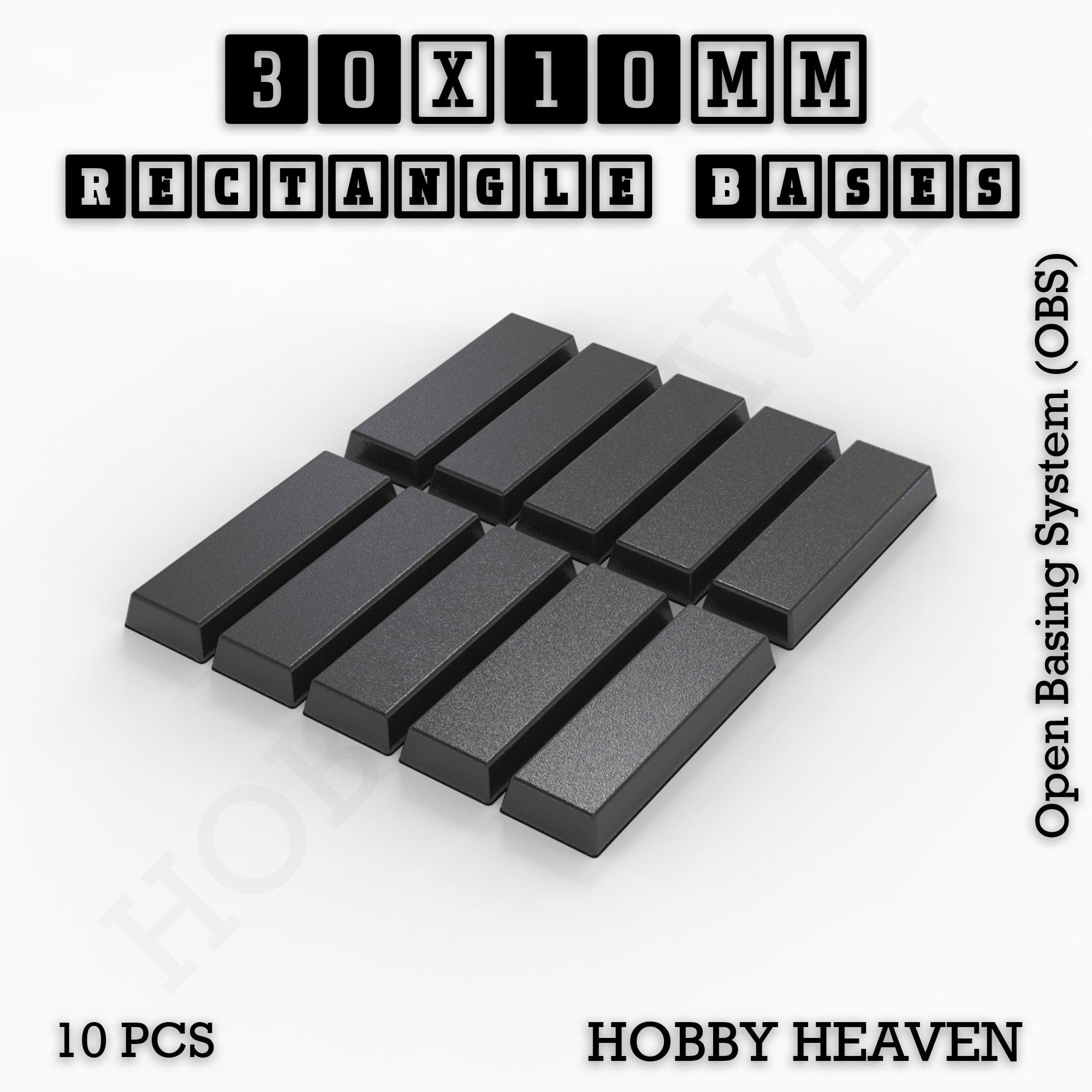Base Rectangle Bases Range Sizes - 20x15mm to 75x25mm Small Sizes 3d Print Full Range Tabletop Games