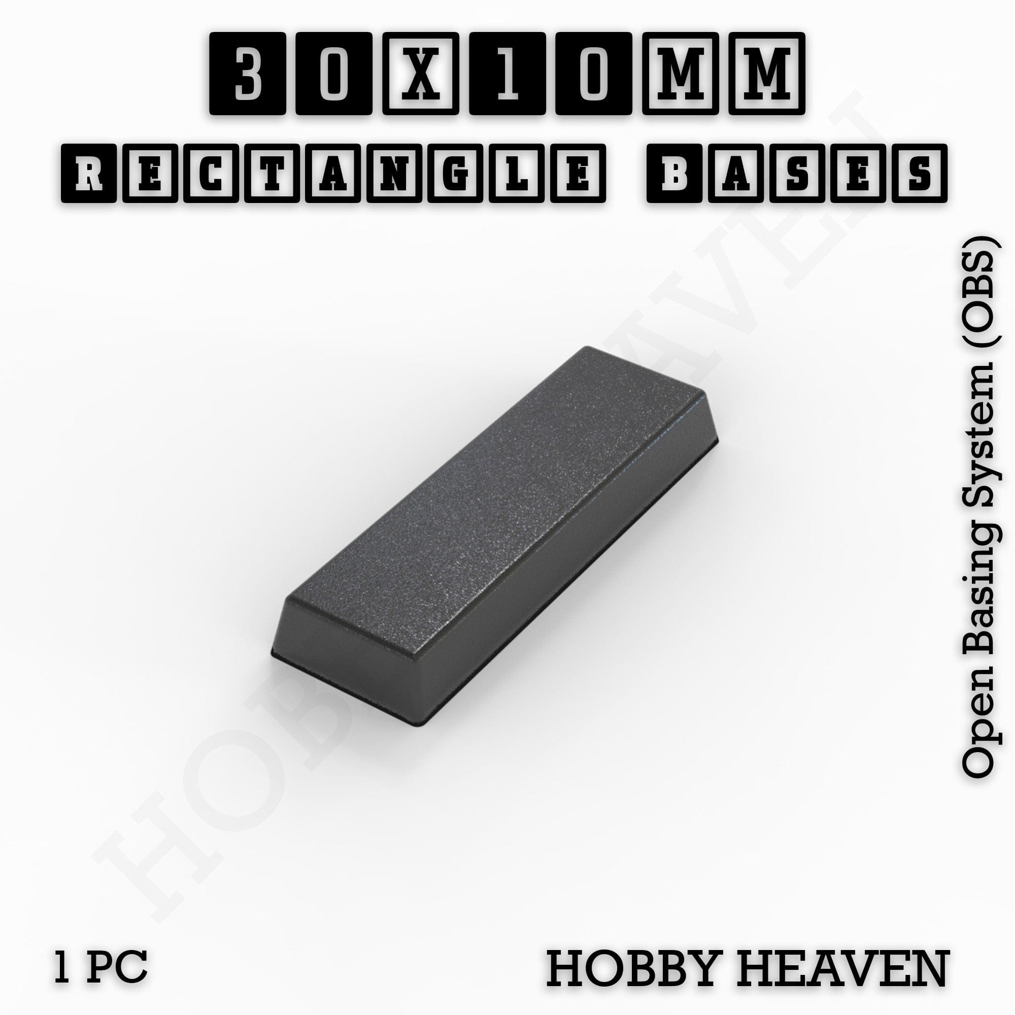 Base Rectangle Bases Range Sizes - 20x15mm to 75x25mm Small Sizes 3d Print Full Range Tabletop Games