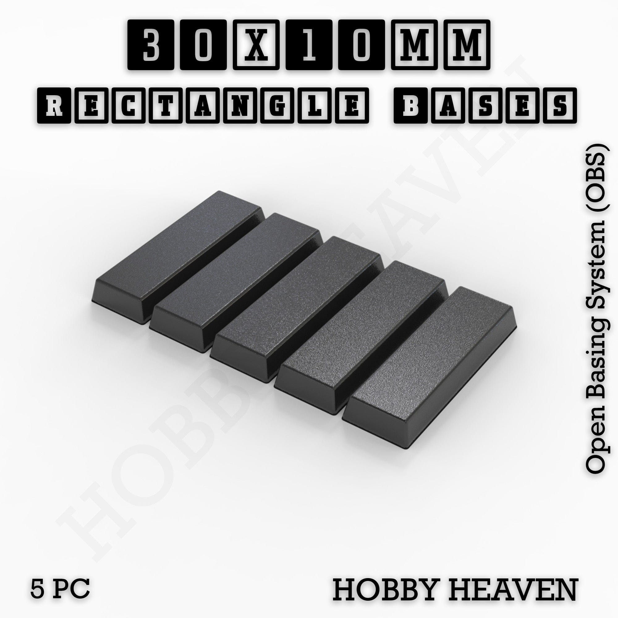 Base Rectangle Bases Range Sizes - 20x15mm to 75x25mm Small Sizes 3d Print Full Range Tabletop Games