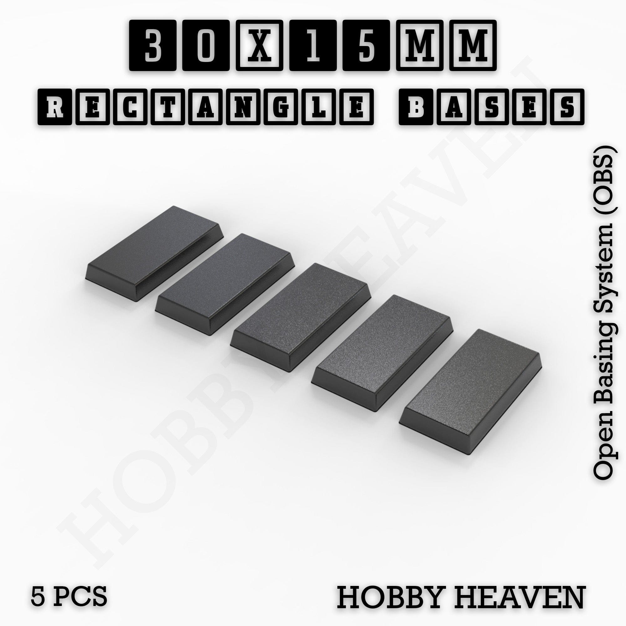 Base Rectangle Bases Range Sizes - 20x15mm to 75x25mm Small Sizes 3d Print Full Range Tabletop Games