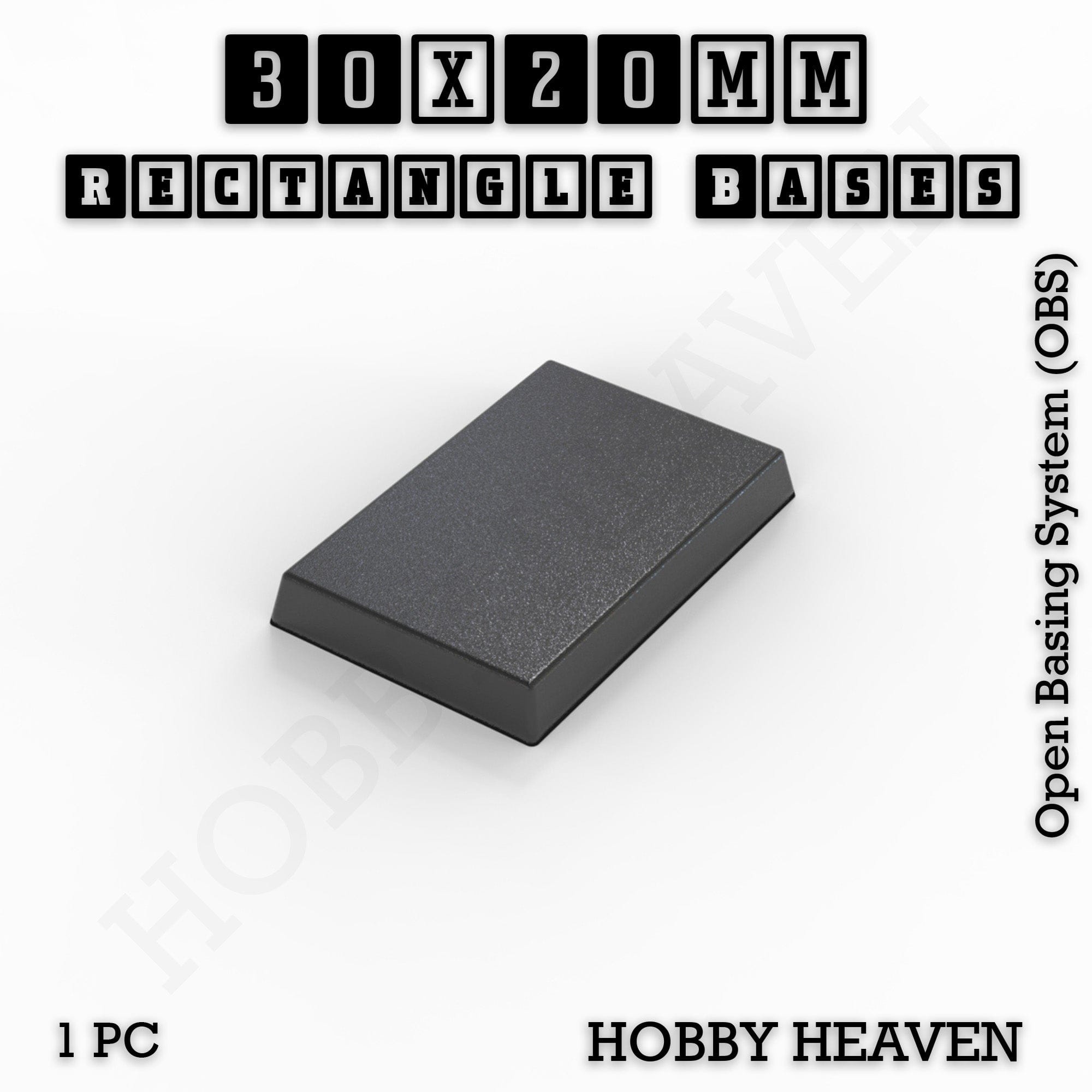 Base Rectangle Bases Range Sizes - 20x15mm to 75x25mm Small Sizes 3d Print Full Range Tabletop Games