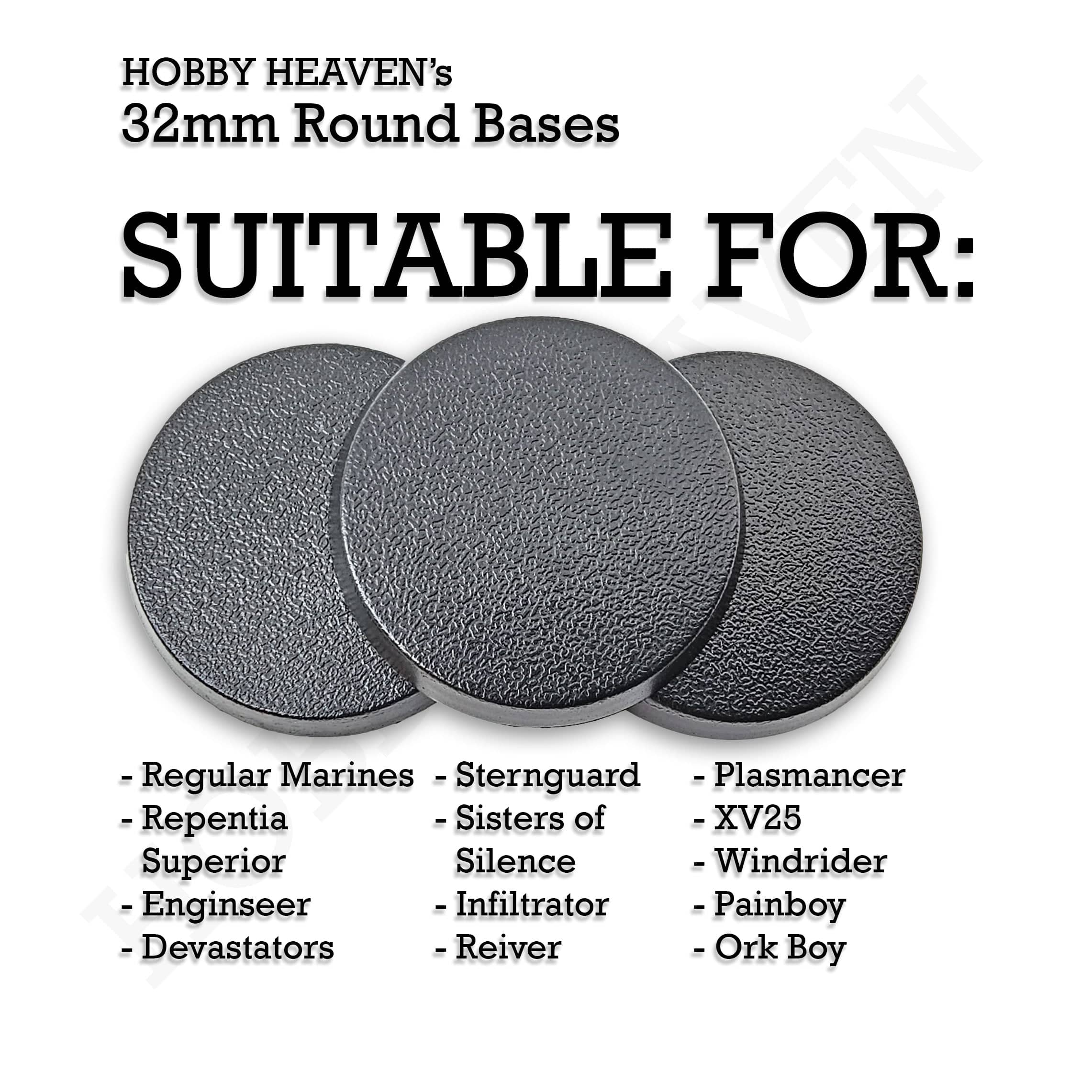 Base 32mm Round Plain Plastic Bases