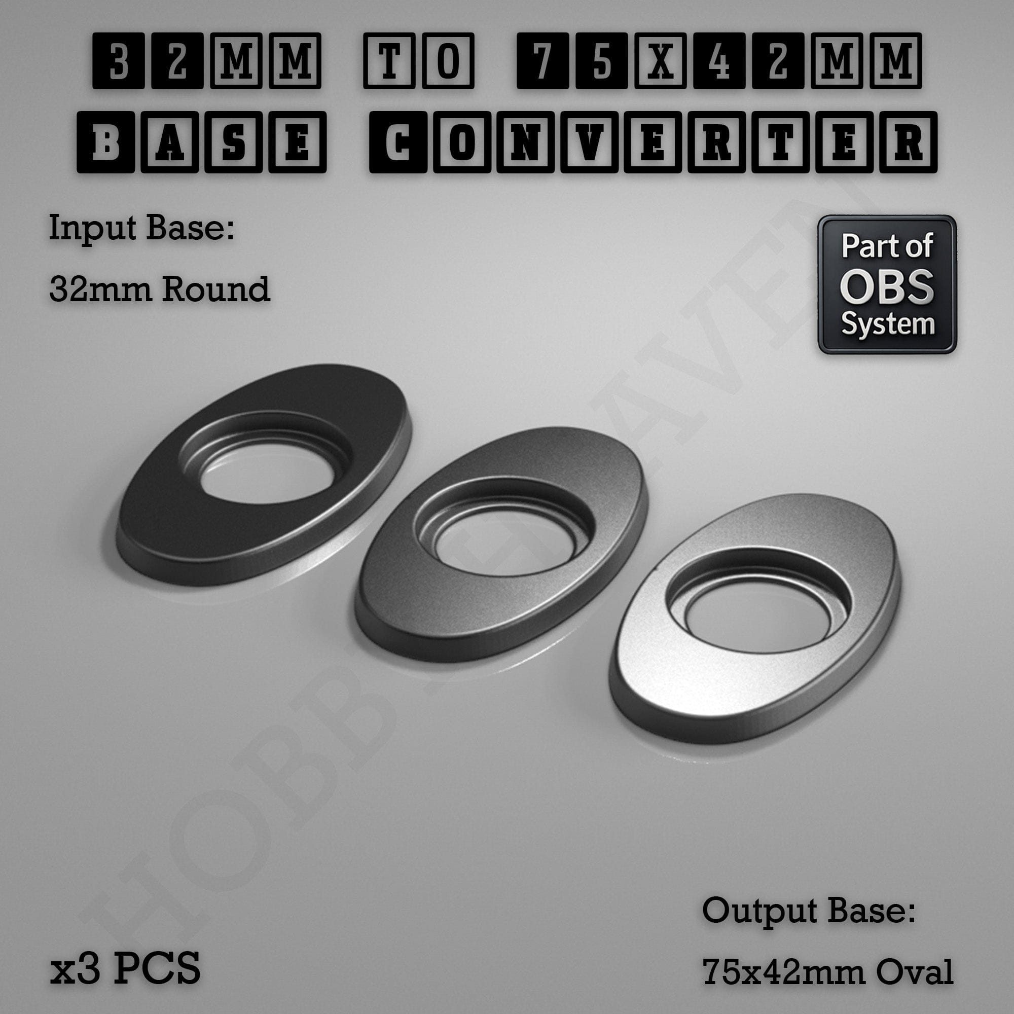 Base Round To Oval Bases Size Converters 3d Print Full Range