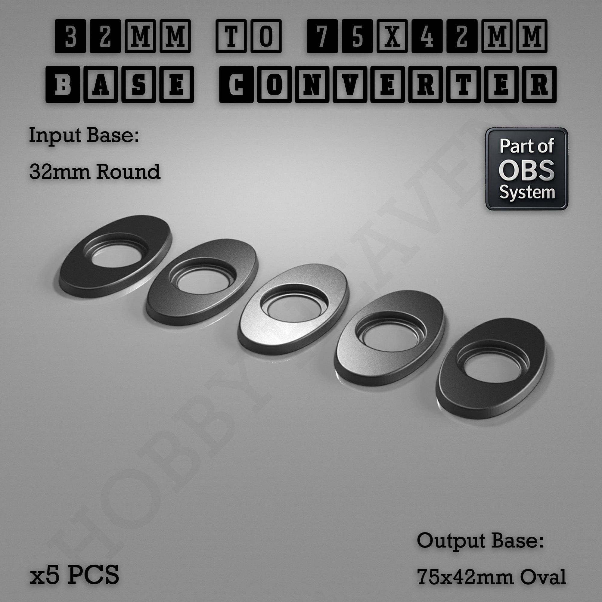 Base Round To Oval Bases Size Converters 3d Print Full Range