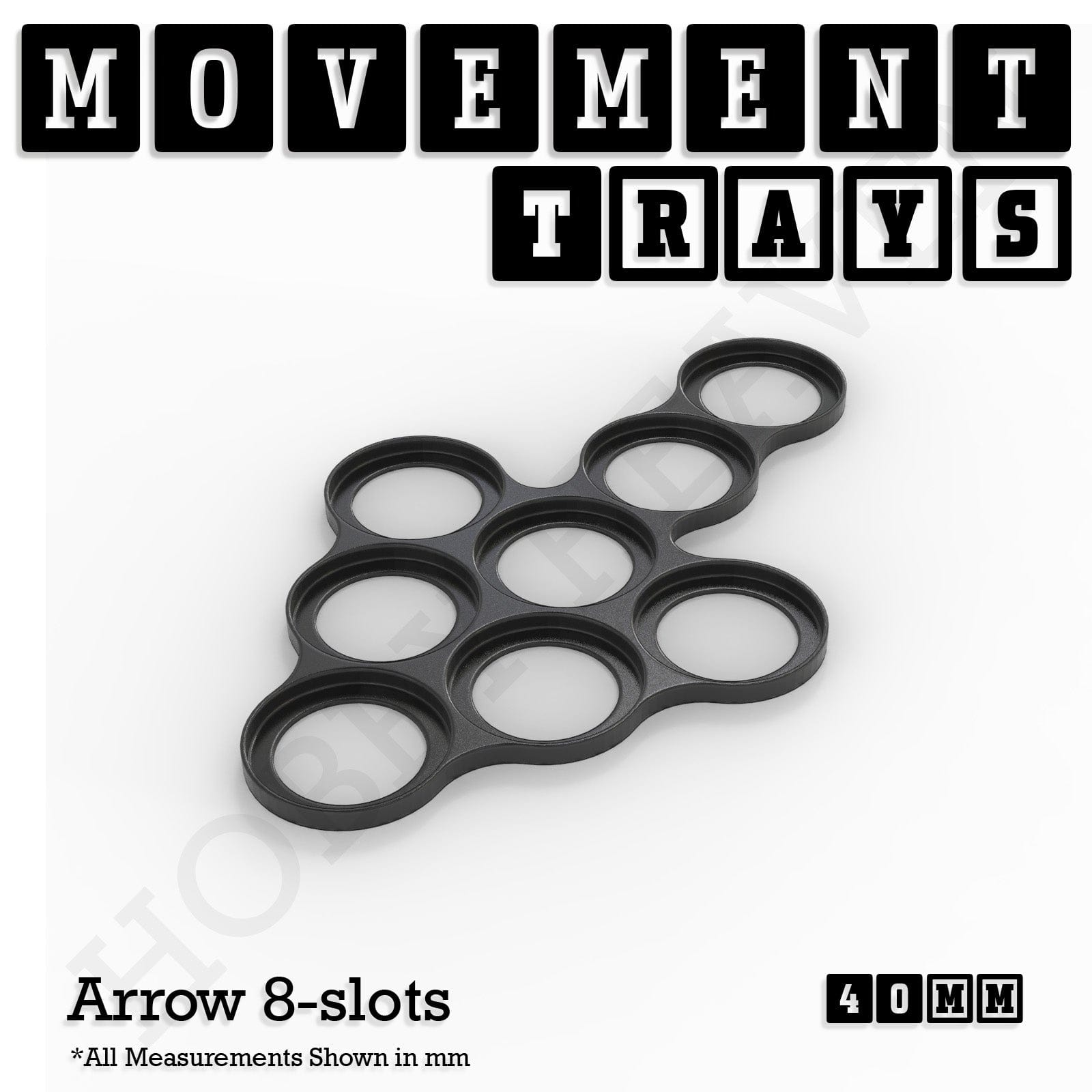 Movement Tray 40mm Movement Trays for Miniatures | Tabletop Wargames Compatible | Full Range