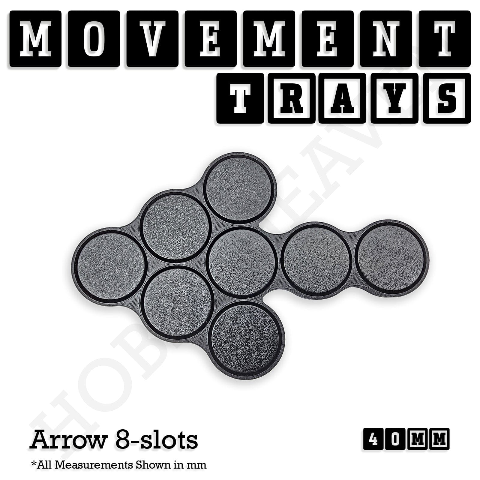 Movement Tray 40mm Movement Trays for Miniatures | Tabletop Wargames Compatible | Full Range