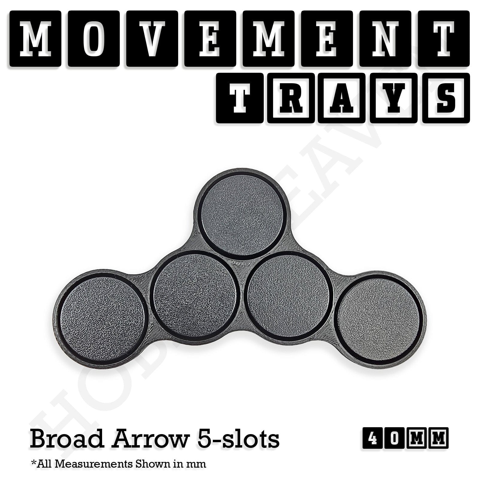 Movement Tray 40mm Movement Trays for Miniatures | Tabletop Wargames Compatible | Full Range