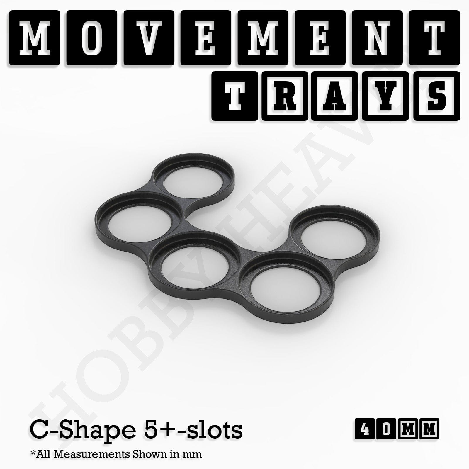Movement Tray 40mm Movement Trays for Miniatures | Tabletop Wargames Compatible | Full Range