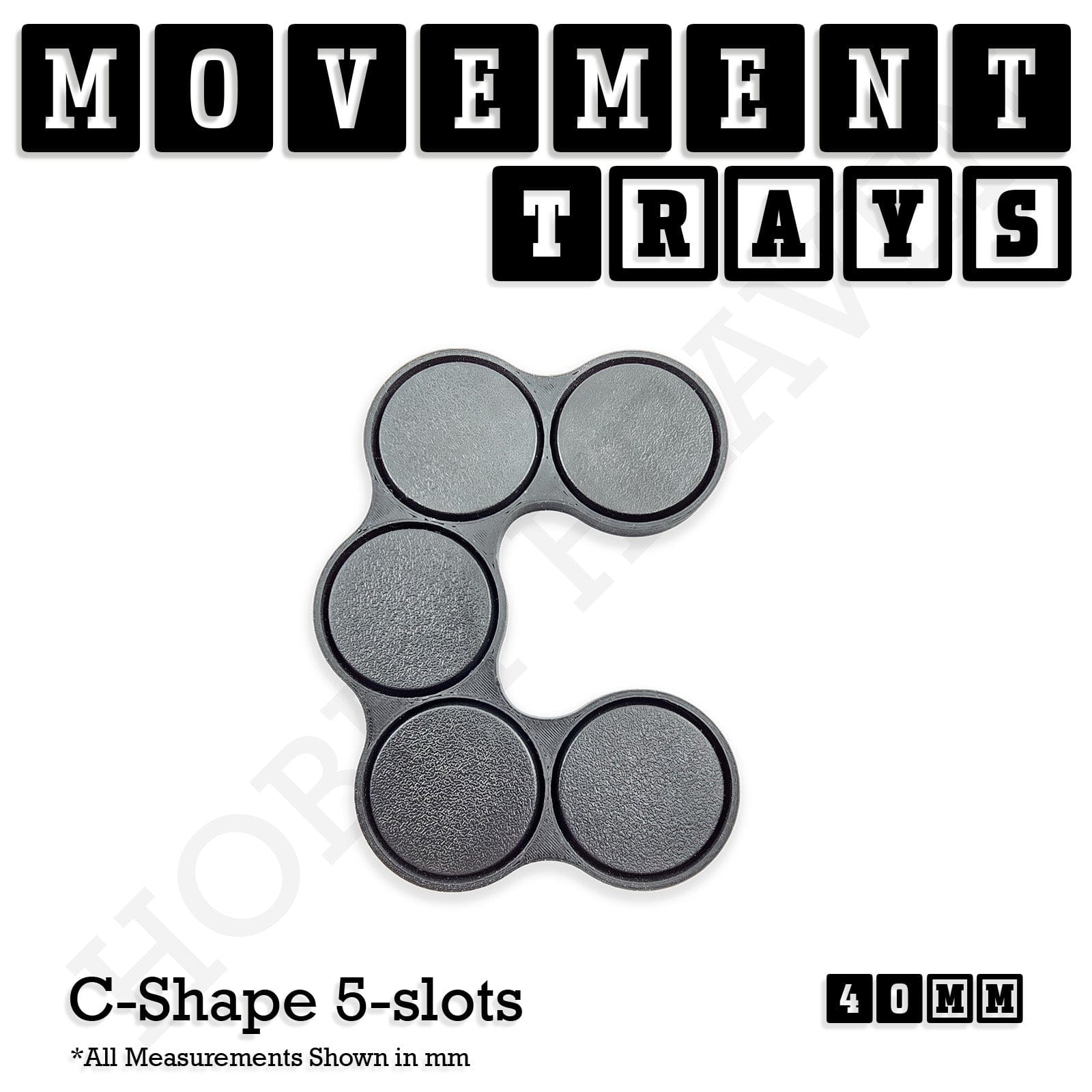 Movement Tray 40mm Movement Trays for Miniatures | Tabletop Wargames Compatible | Full Range