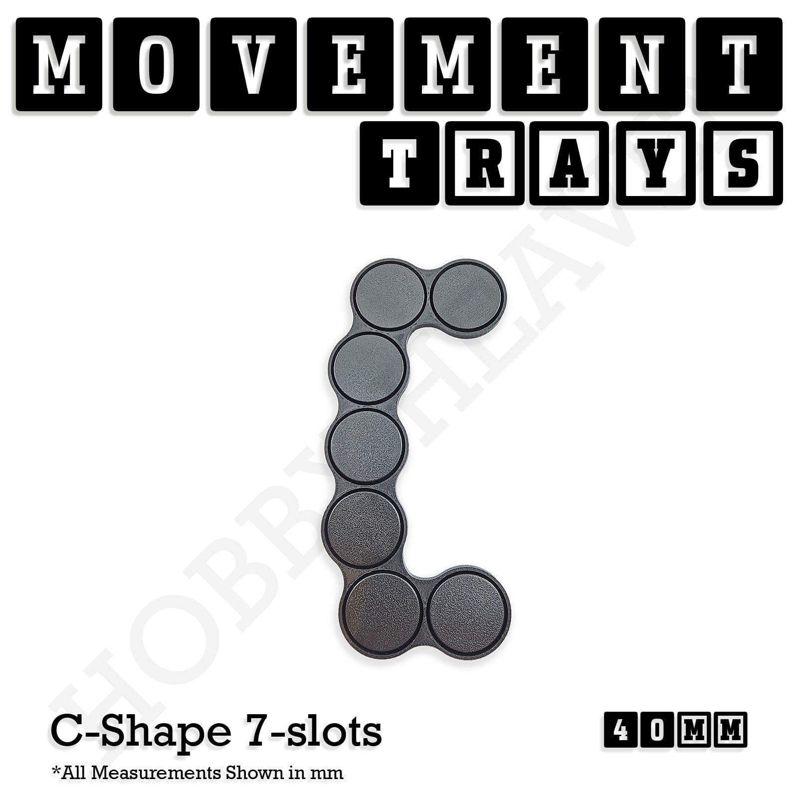 Movement Tray 40mm Movement Trays for Miniatures | Tabletop Wargames Compatible | Full Range