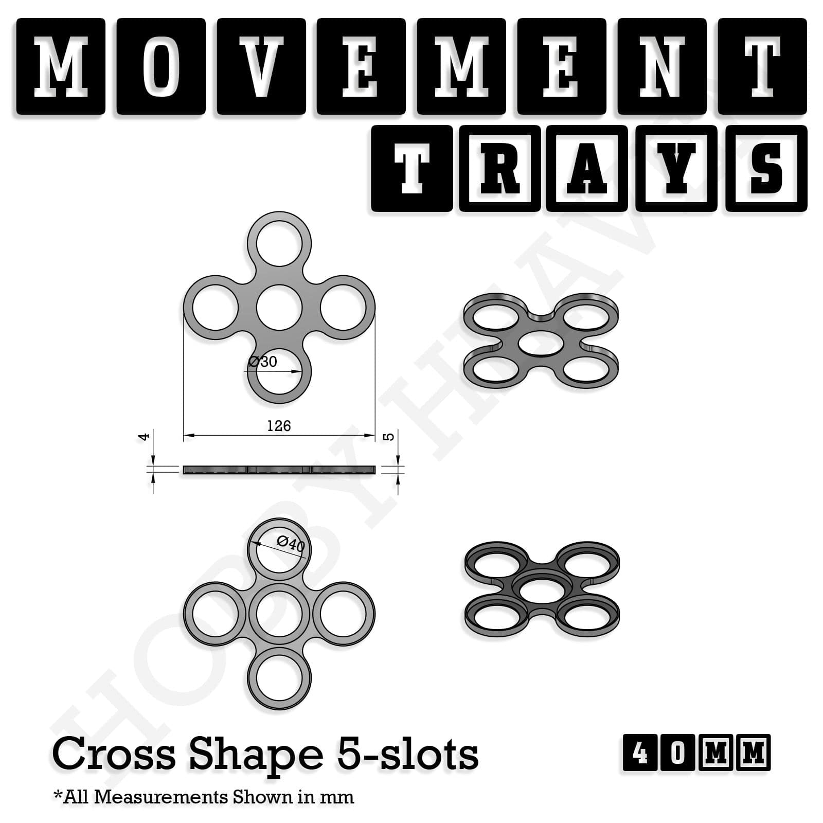 Movement Tray 40mm Movement Trays for Miniatures | Tabletop Wargames Compatible | Full Range