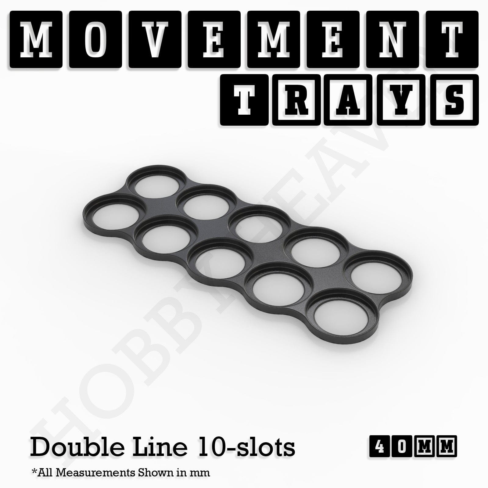 Movement Tray 40mm Movement Trays for Miniatures | Tabletop Wargames Compatible | Full Range