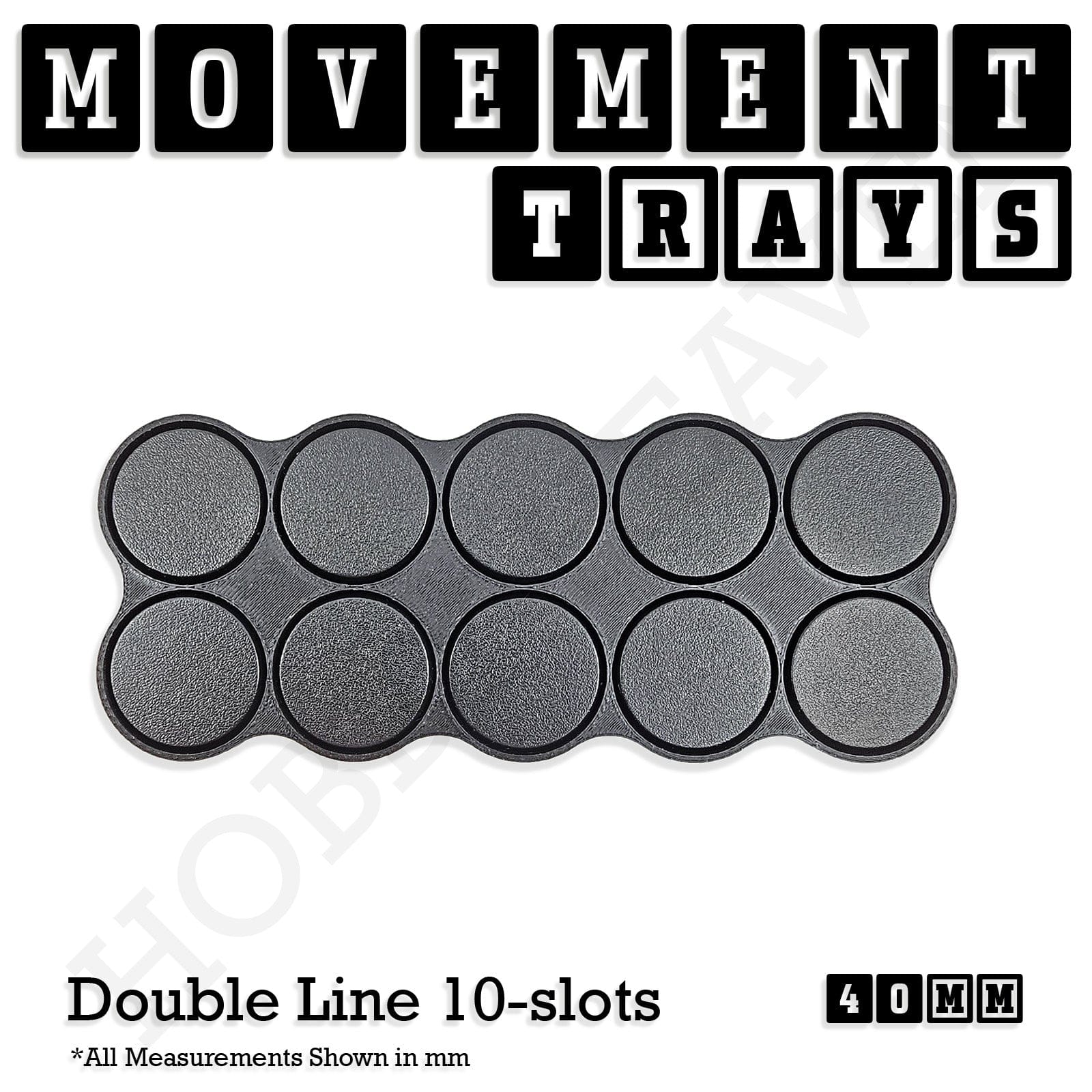 Movement Tray 40mm Movement Trays for Miniatures | Tabletop Wargames Compatible | Full Range