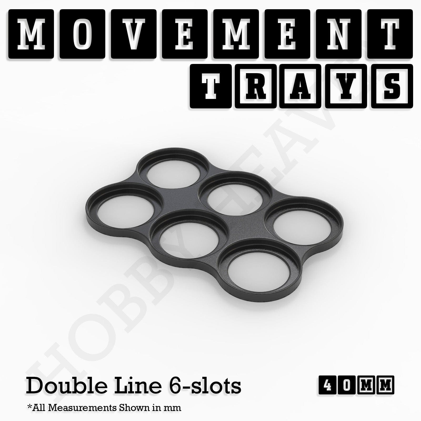 Movement Tray 40mm Movement Trays for Miniatures | Tabletop Wargames Compatible | Full Range