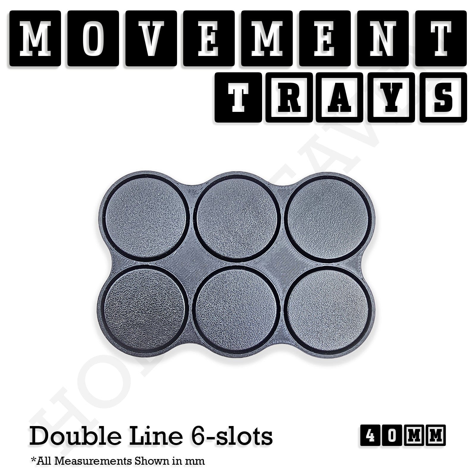 Movement Tray 40mm Movement Trays for Miniatures | Tabletop Wargames Compatible | Full Range