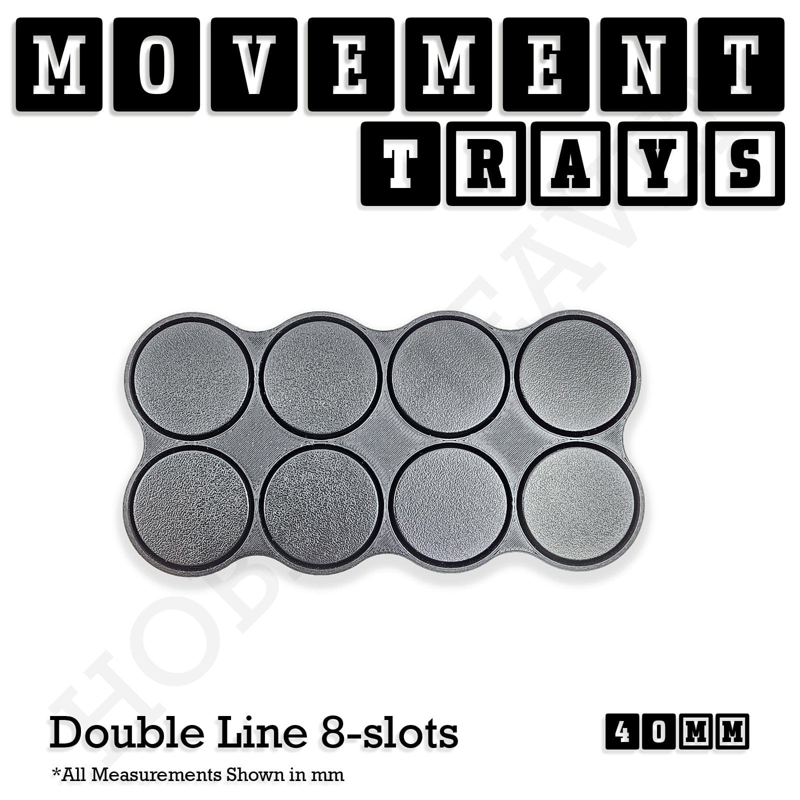 Movement Tray 40mm Movement Trays for Miniatures | Tabletop Wargames Compatible | Full Range