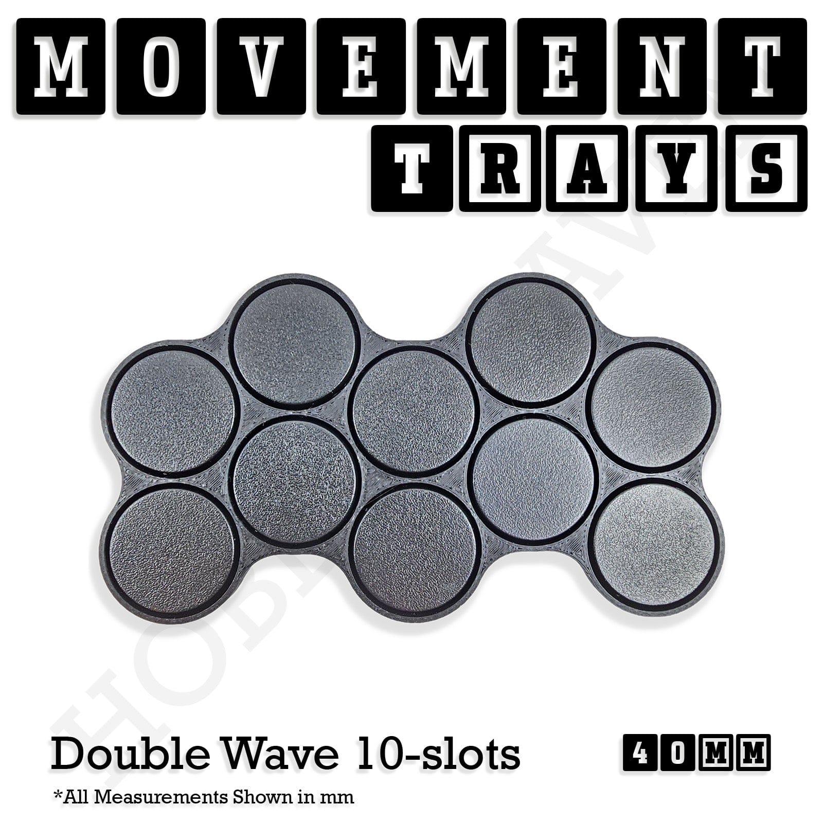 Movement Tray 40mm Movement Trays for Miniatures | Tabletop Wargames Compatible | Full Range