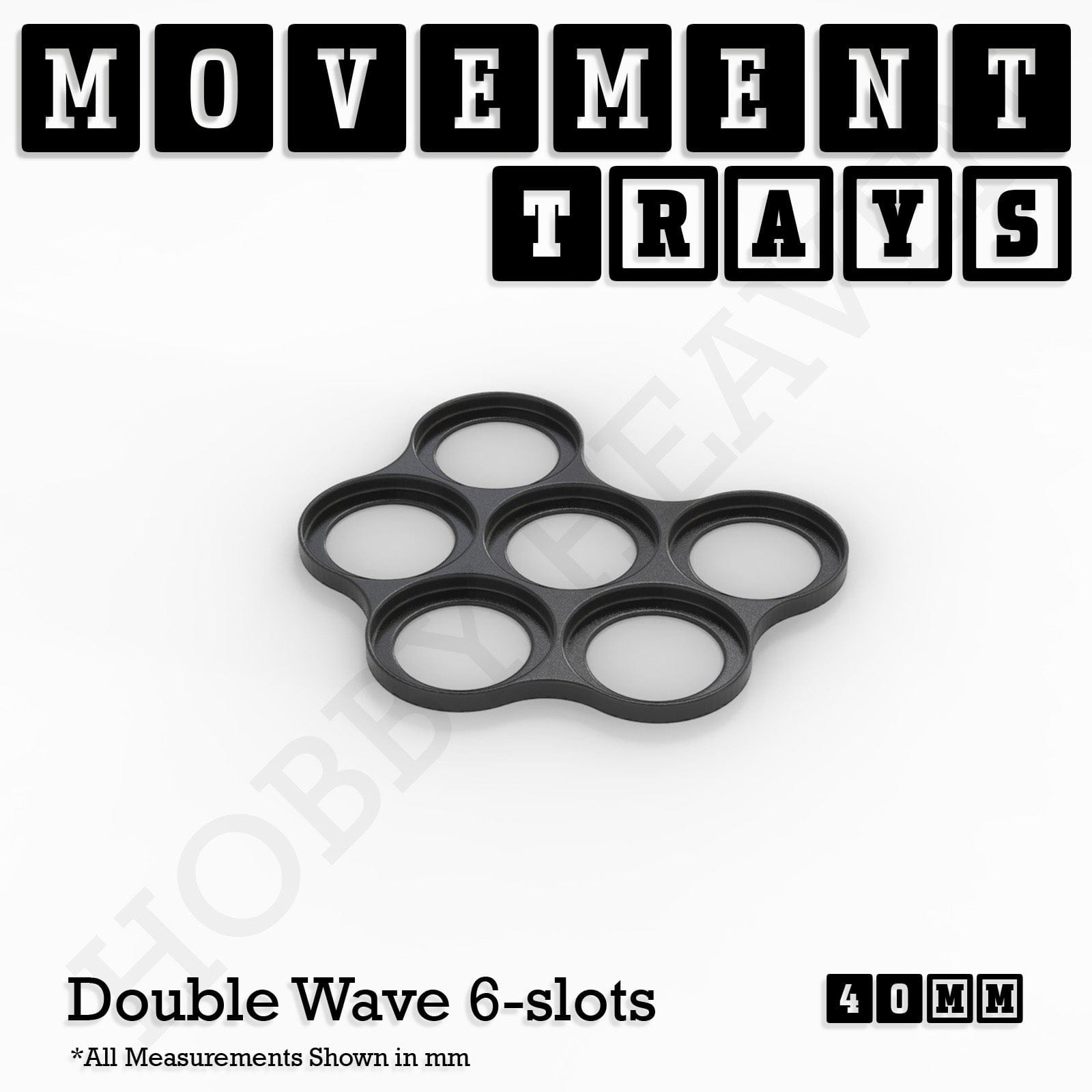 Movement Tray 40mm Movement Trays for Miniatures | Tabletop Wargames Compatible | Full Range