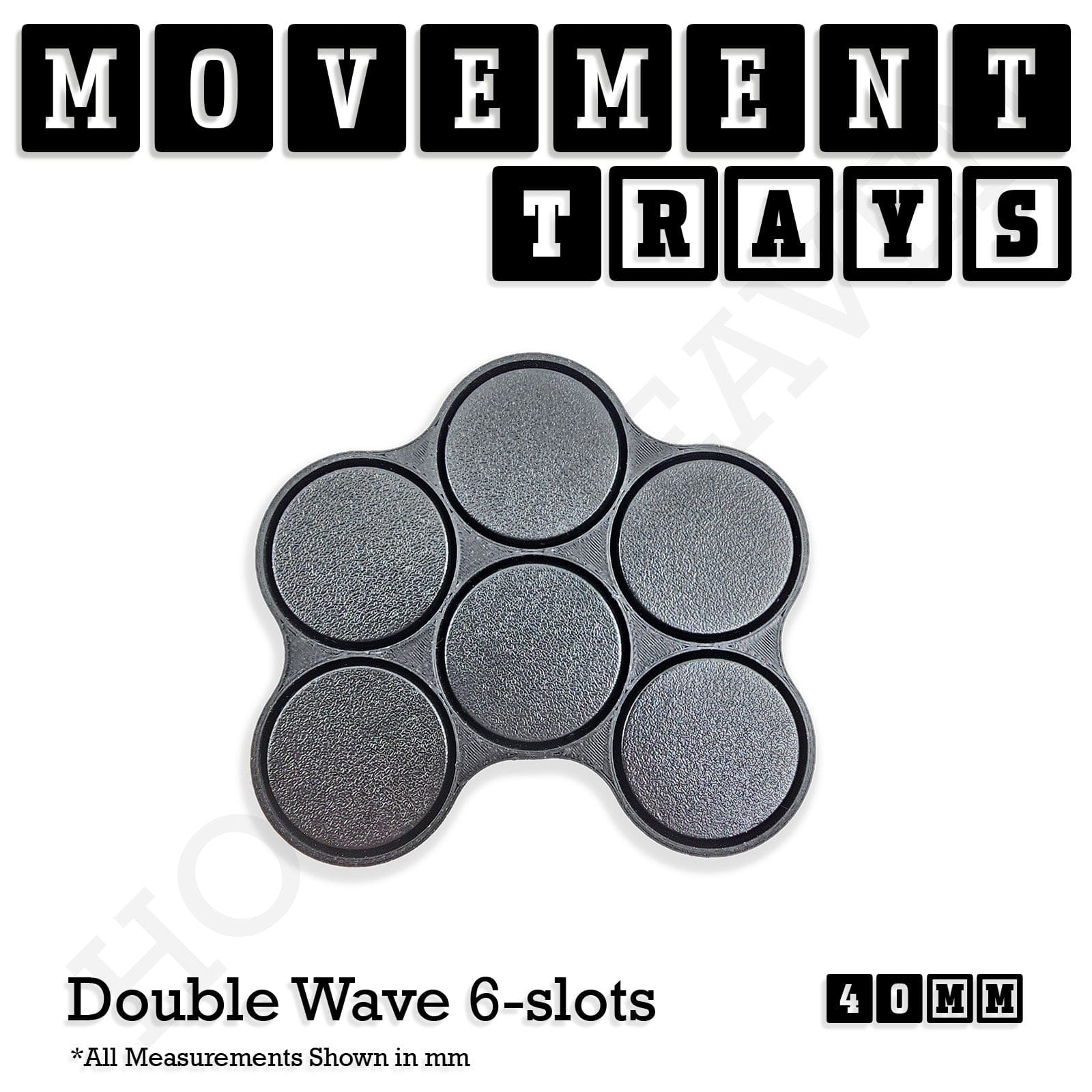 Movement Tray 40mm Movement Trays for Miniatures | Tabletop Wargames Compatible | Full Range