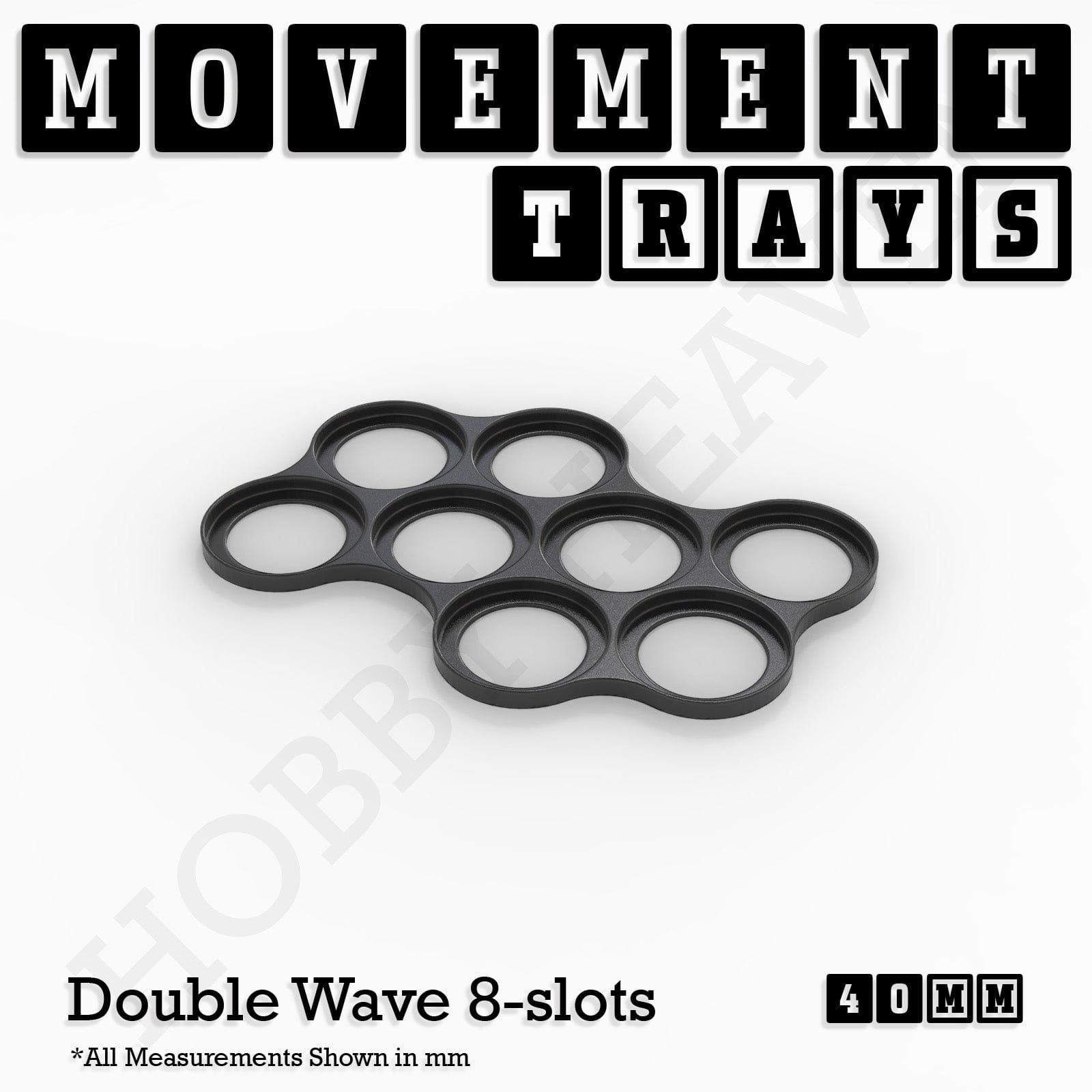 Movement Tray 40mm Movement Trays for Miniatures | Tabletop Wargames Compatible | Full Range