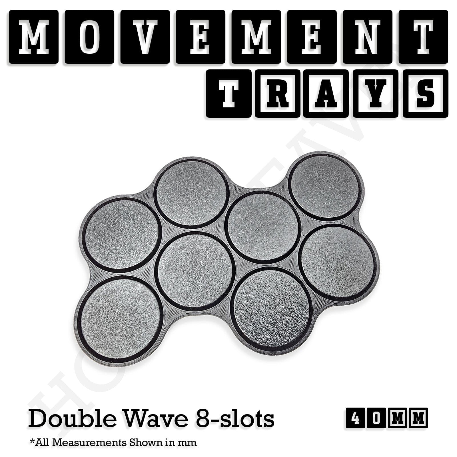 Movement Tray 40mm Movement Trays for Miniatures | Tabletop Wargames Compatible | Full Range