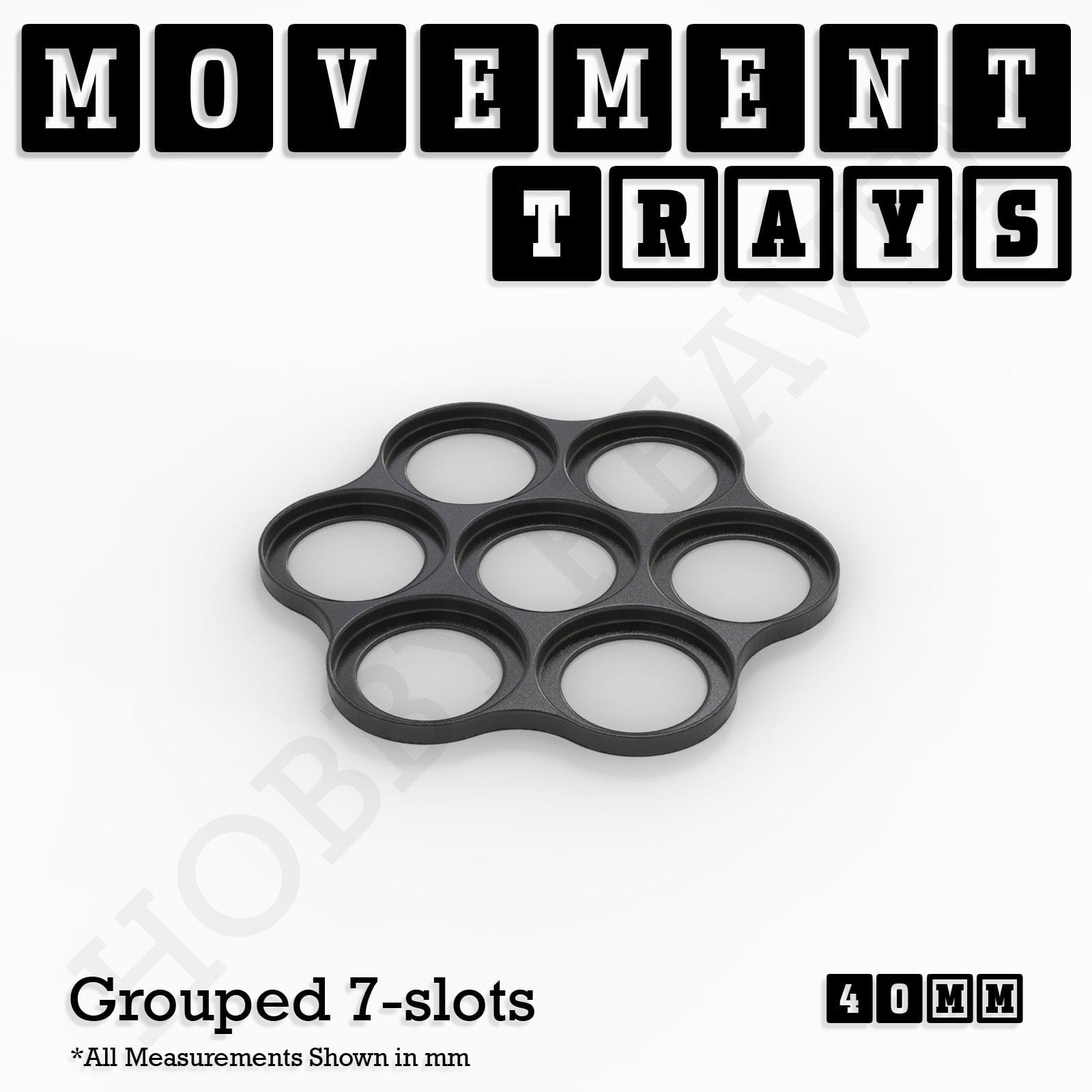 Movement Tray 40mm Movement Trays for Miniatures | Tabletop Wargames Compatible | Full Range
