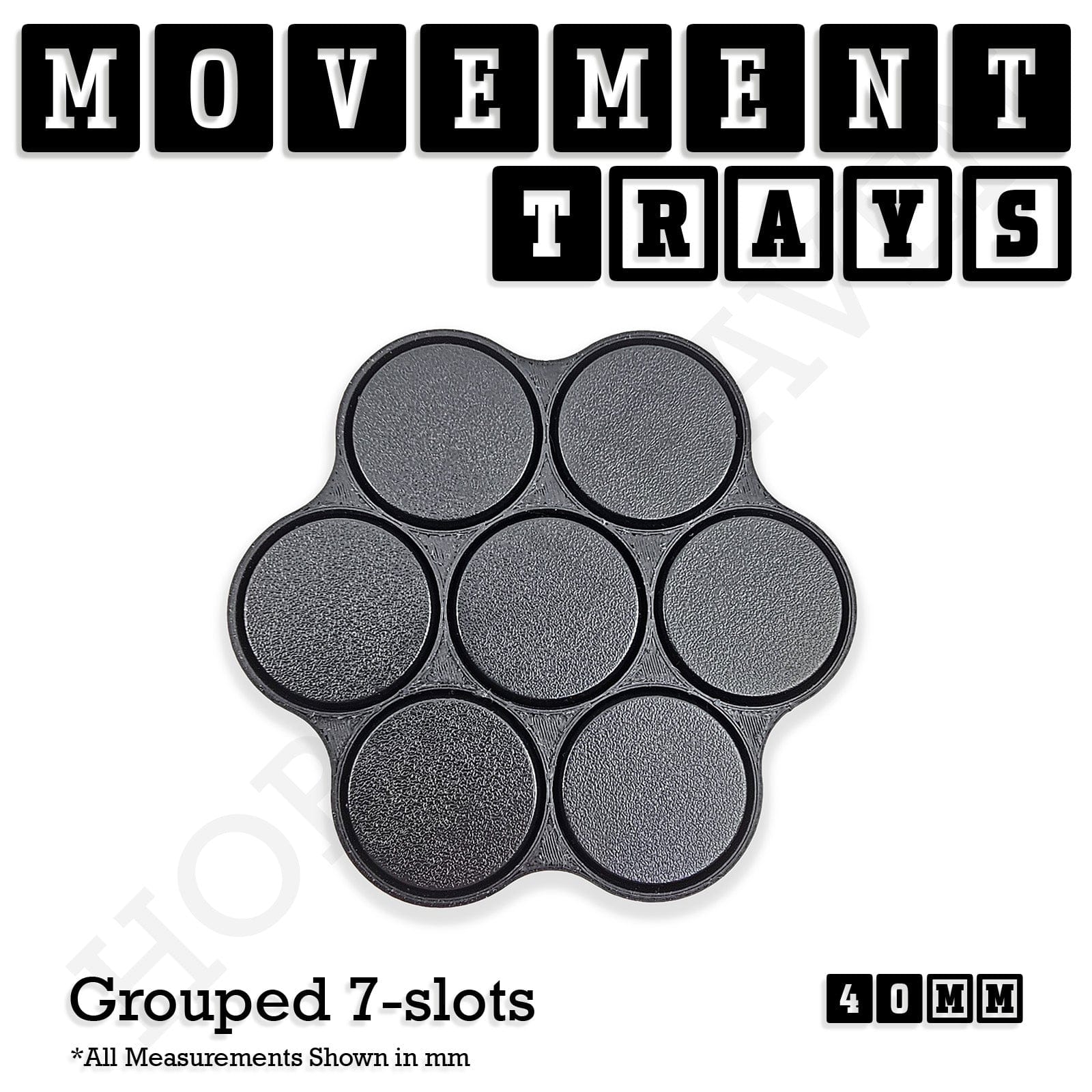Movement Tray 40mm Movement Trays for Miniatures | Tabletop Wargames Compatible | Full Range