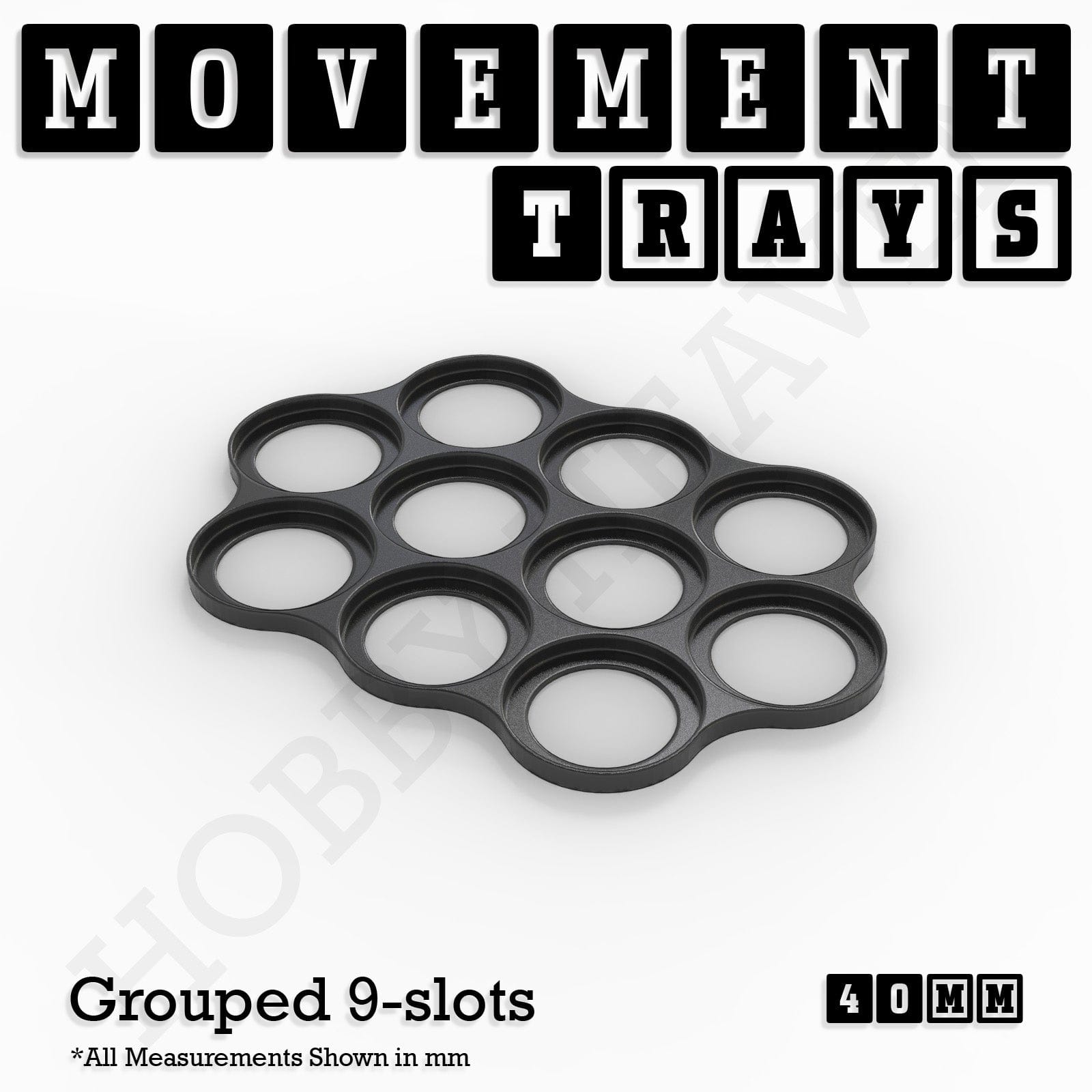 Movement Tray 40mm Movement Trays for Miniatures | Tabletop Wargames Compatible | Full Range