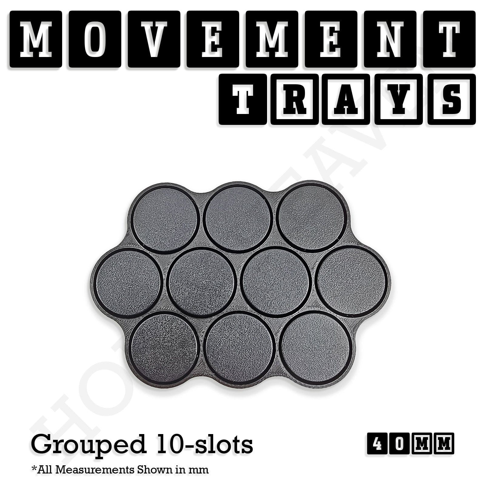 Movement Tray 40mm Movement Trays for Miniatures | Tabletop Wargames Compatible | Full Range