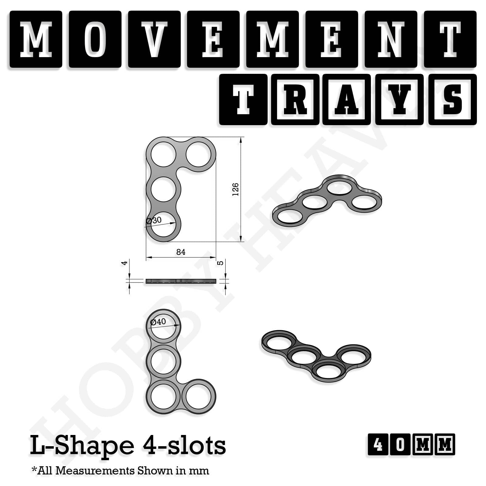 Movement Tray 40mm Movement Trays for Miniatures | Tabletop Wargames Compatible | Full Range