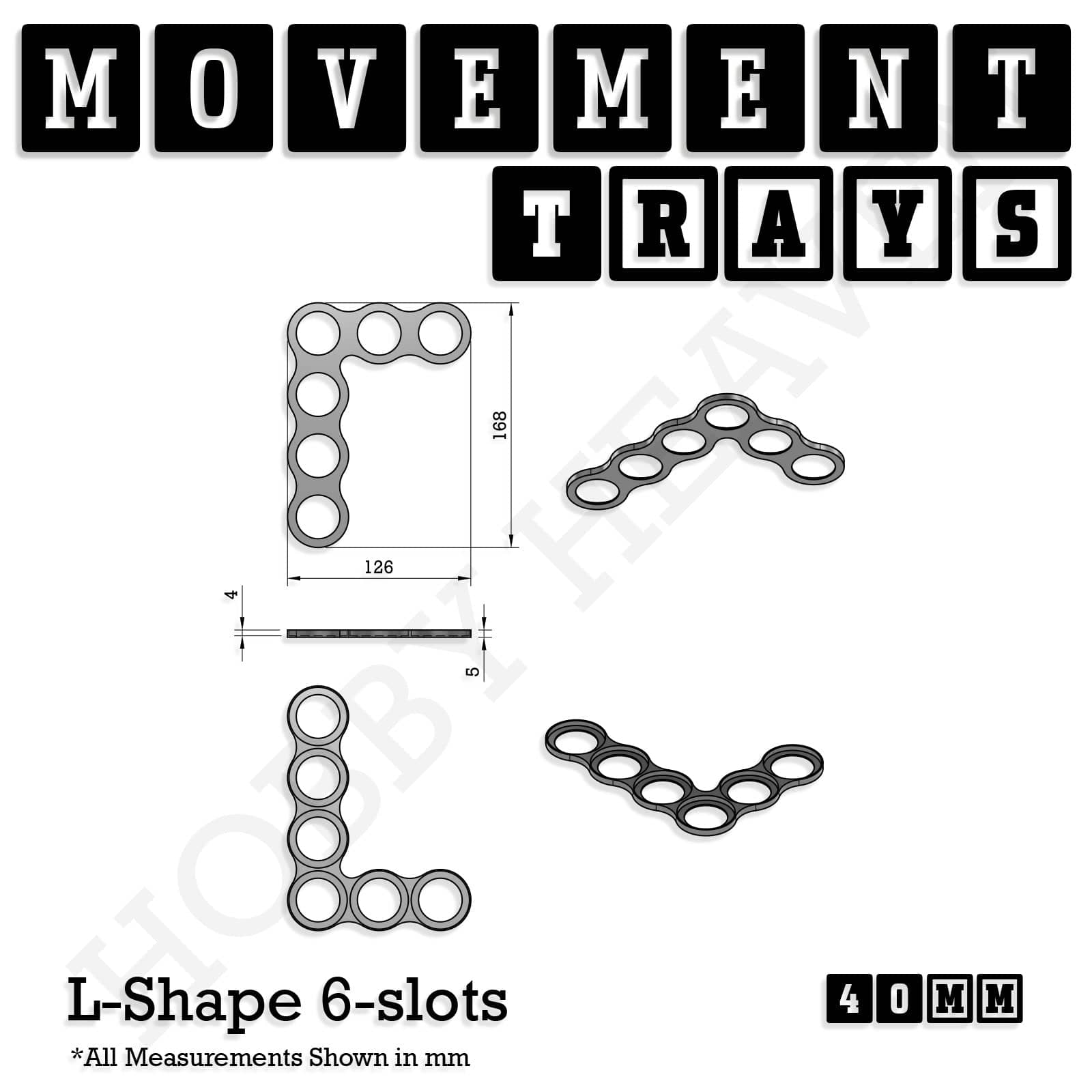 Movement Tray 40mm Movement Trays for Miniatures | Tabletop Wargames Compatible | Full Range