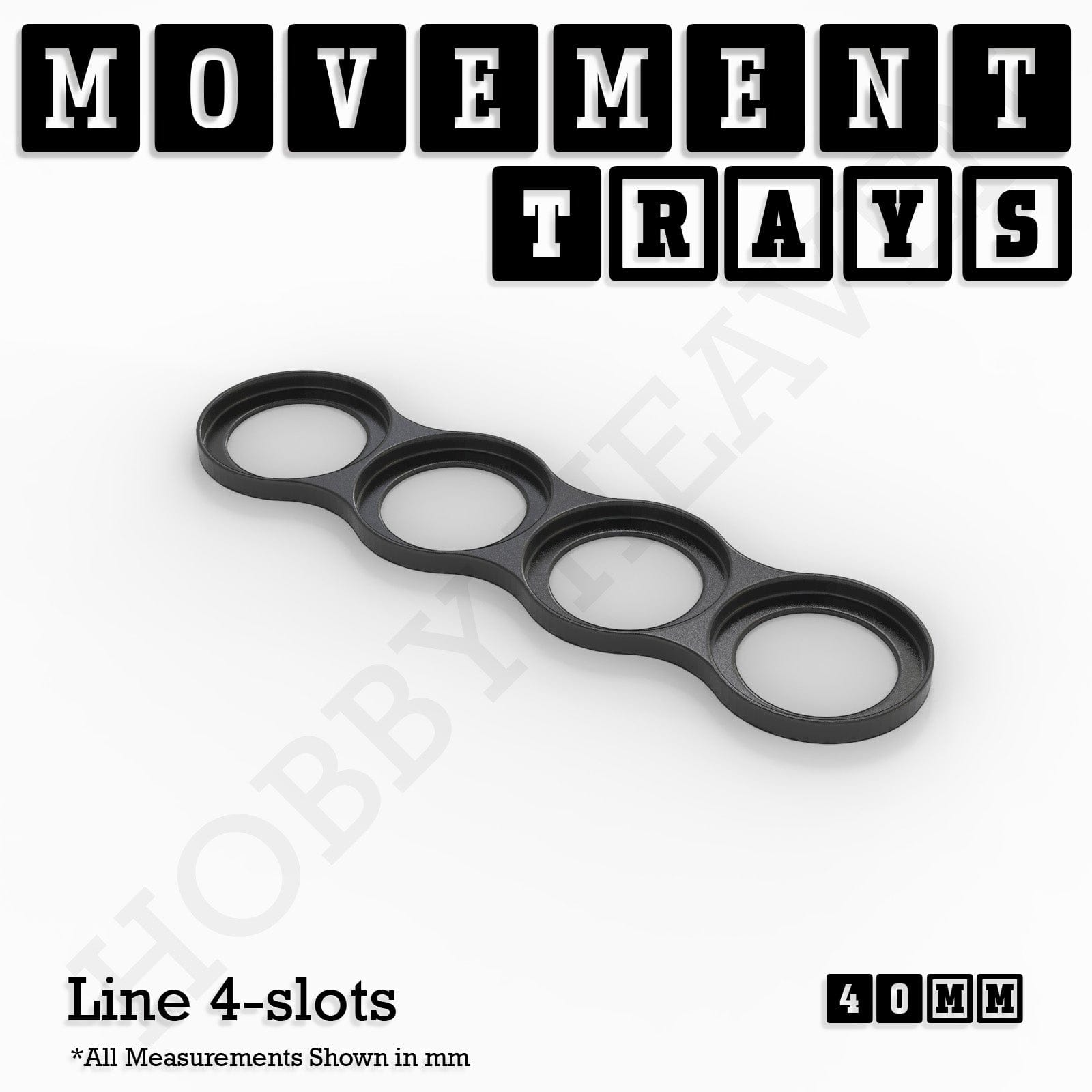 Movement Tray 40mm Movement Trays for Miniatures | Tabletop Wargames Compatible | Full Range