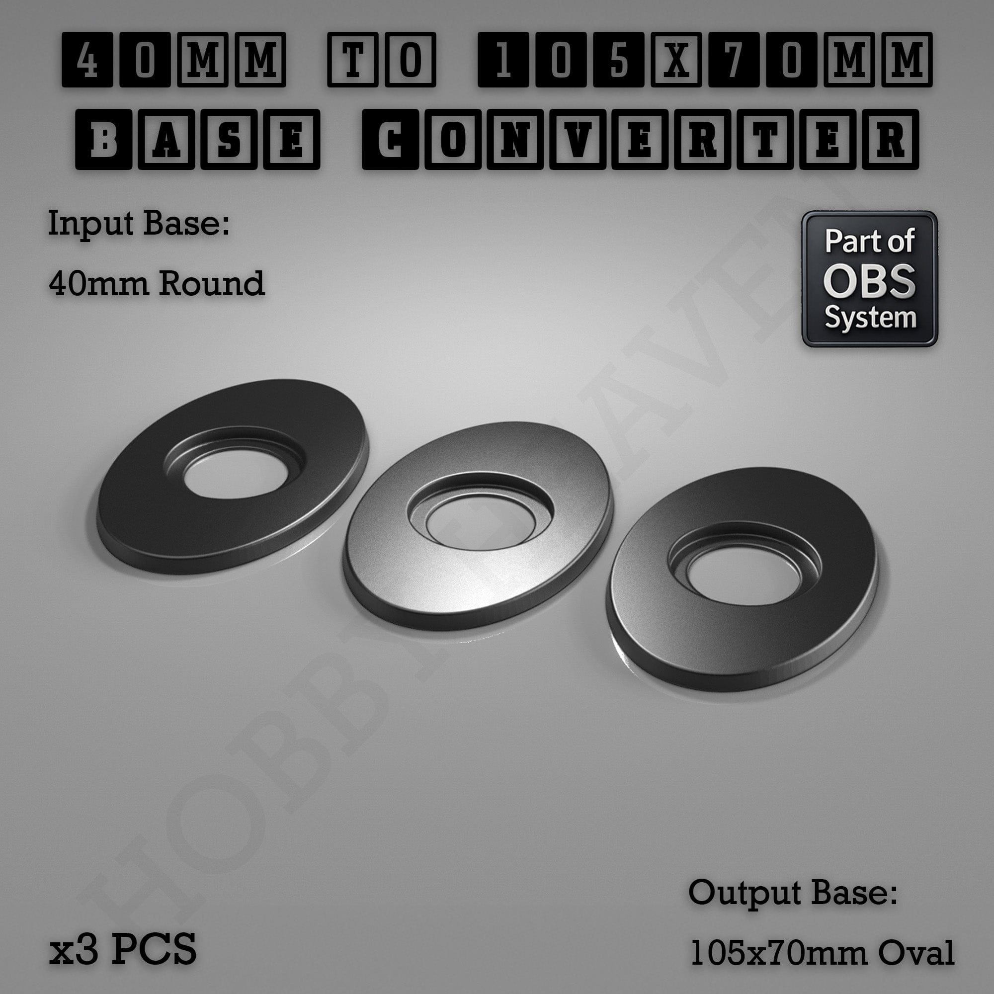 Base Round To Oval Bases Size Converters 3d Print Full Range