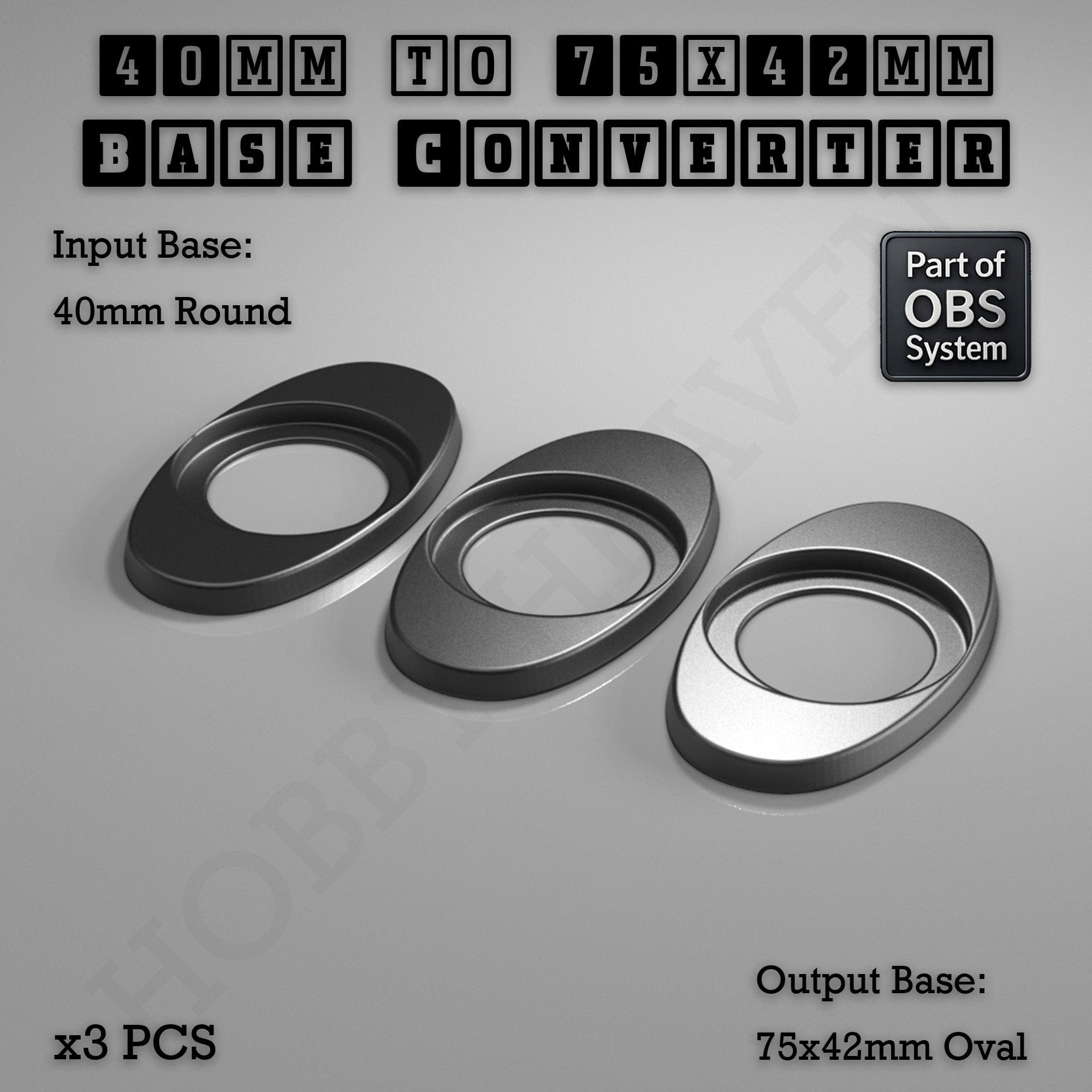 Base Round To Oval Bases Size Converters 3d Print Full Range